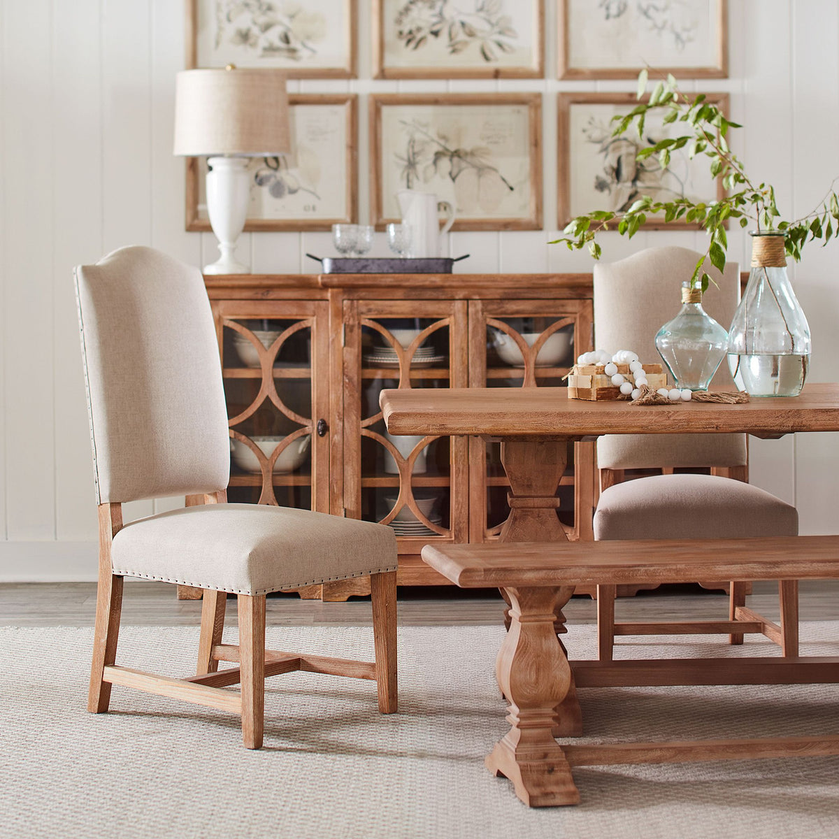 Stella 21" Camelback Dining Chair in Natural Linen with Oak Legs - image 3