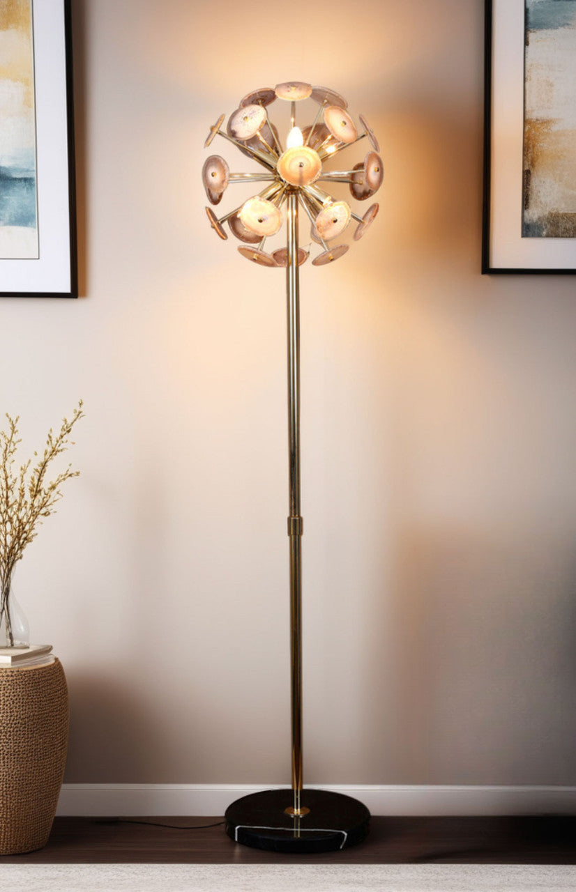 Vintage Light Agate and Marble Floor Lamp