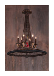 Vintage Bicycle Wheel Pendant With 3 Lights