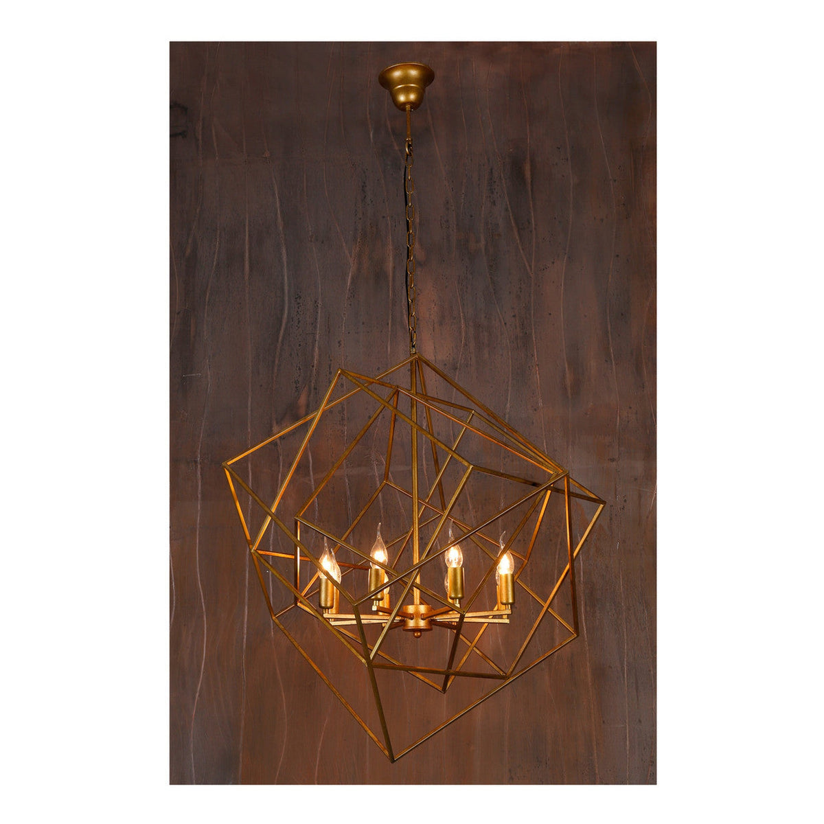 Vintage Light Geometric Pendant with Eight Lights