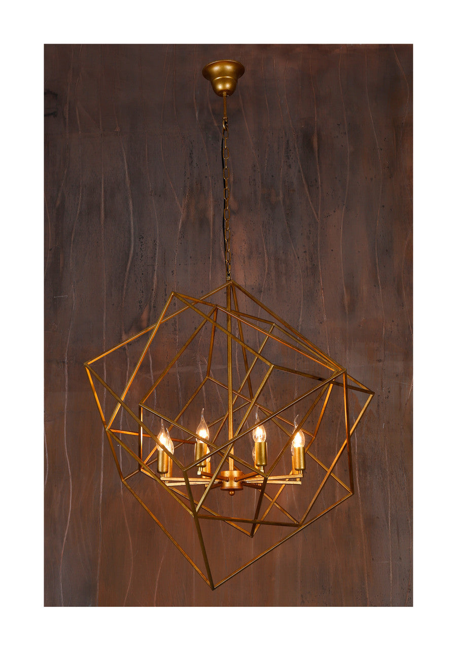 Vintage Light Geometric Pendant with Eight Lights