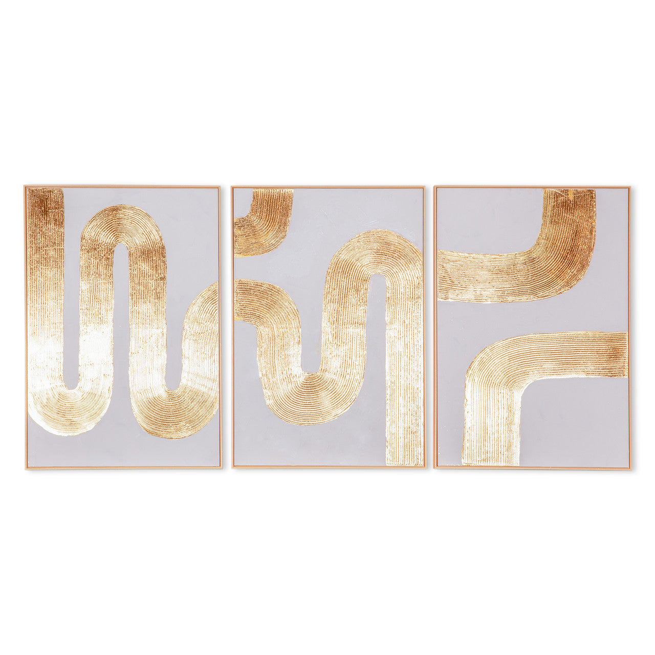 Bold Bands Hand Painted Framed Triptych