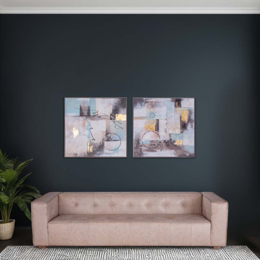 Circular Symphony Hand Painted Framed Diptych