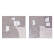 Cutout Collage Hand Painted Framed Diptych