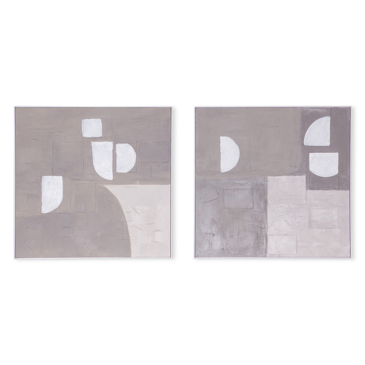 Cutout Collage Hand Painted Framed Diptych