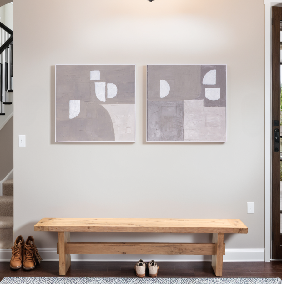 Cutout Collage Hand Painted Framed Diptych