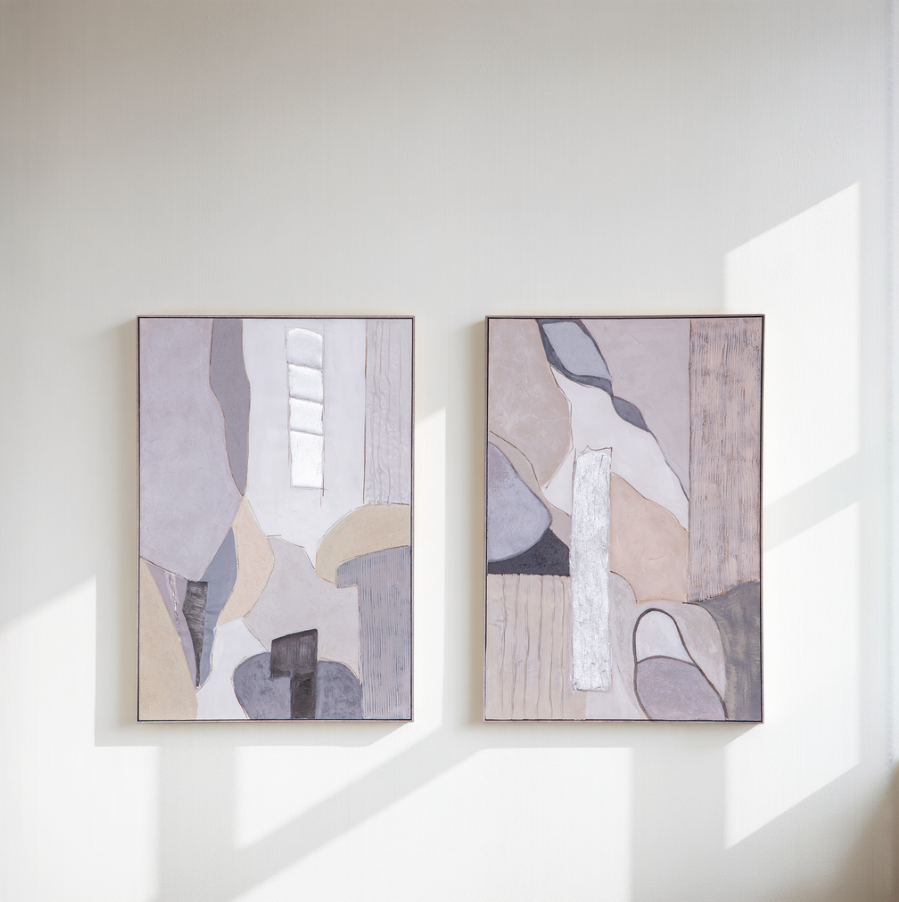 Desert Mirage Hand Painted Framed Diptych