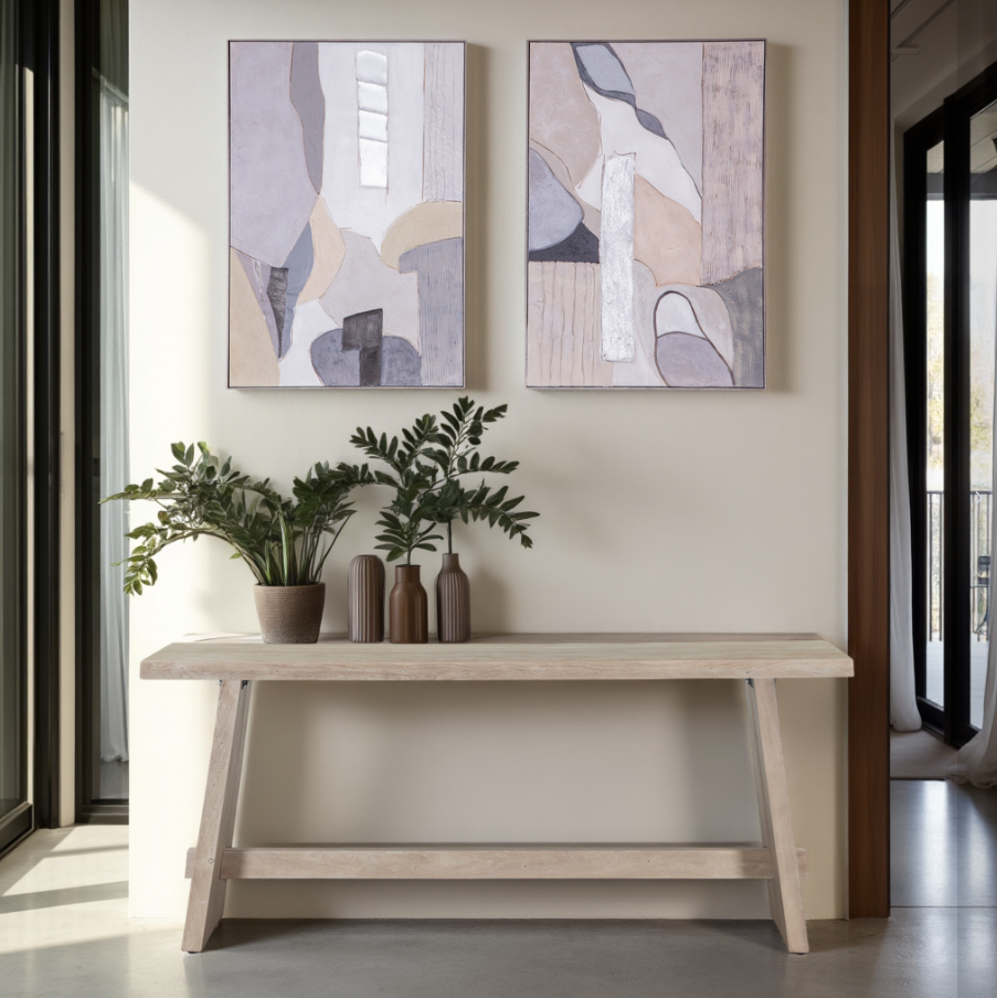Desert Mirage Hand Painted Framed Diptych
