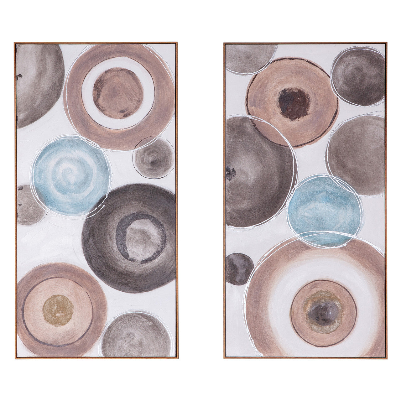 Delicate Dishes Hand Painted Framed Diptych