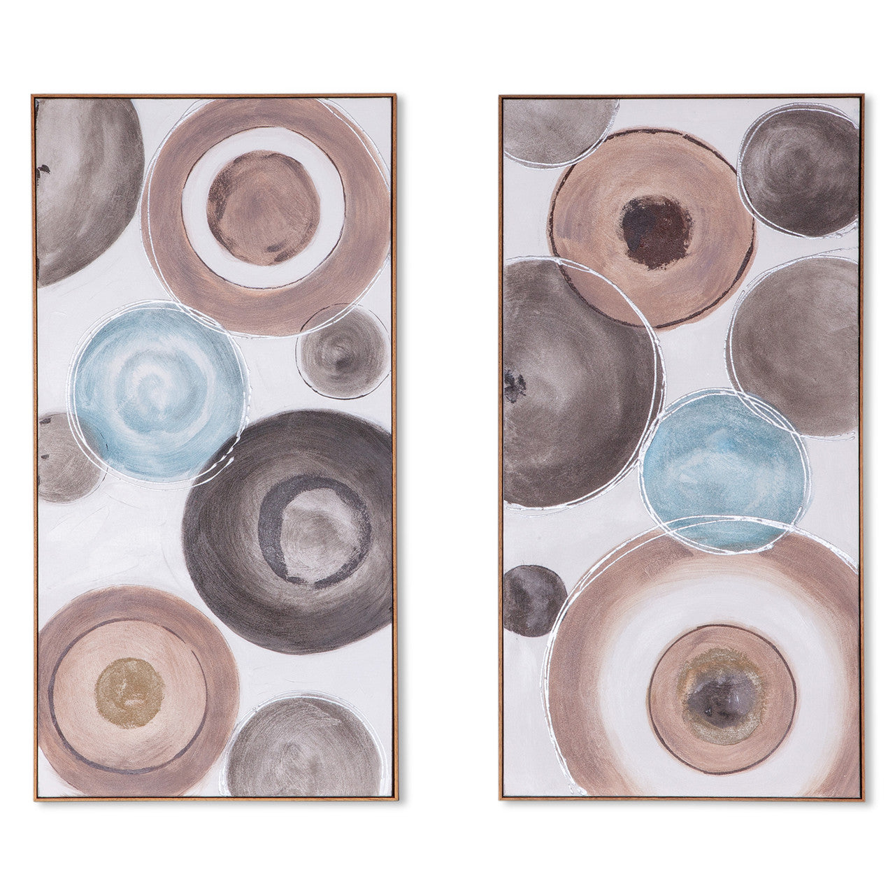 Delicate Dishes Hand Painted Framed Diptych