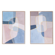 Glass Mosaic Hand Painted Framed Diptych