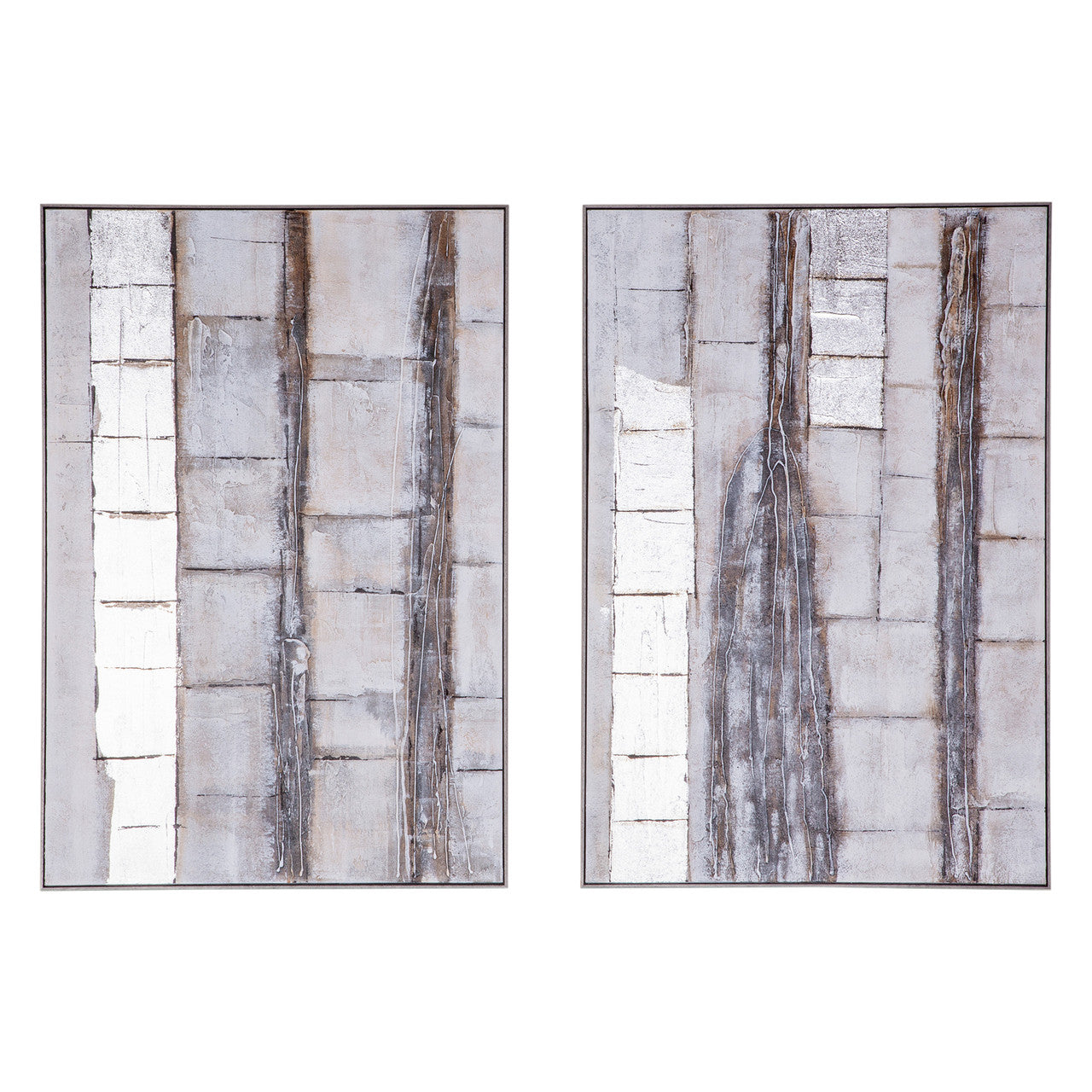 Nature Canvas Hand Painted Framed Diptych