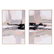 Vistas Unknown Hand Painted Framed Diptych