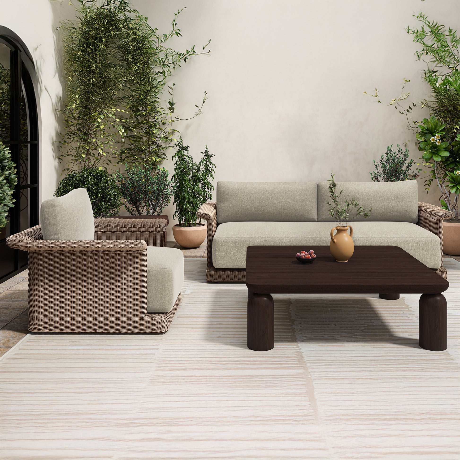 Meredith Outdoor Accent Chair Beige by Moe's Home Collection - view 3