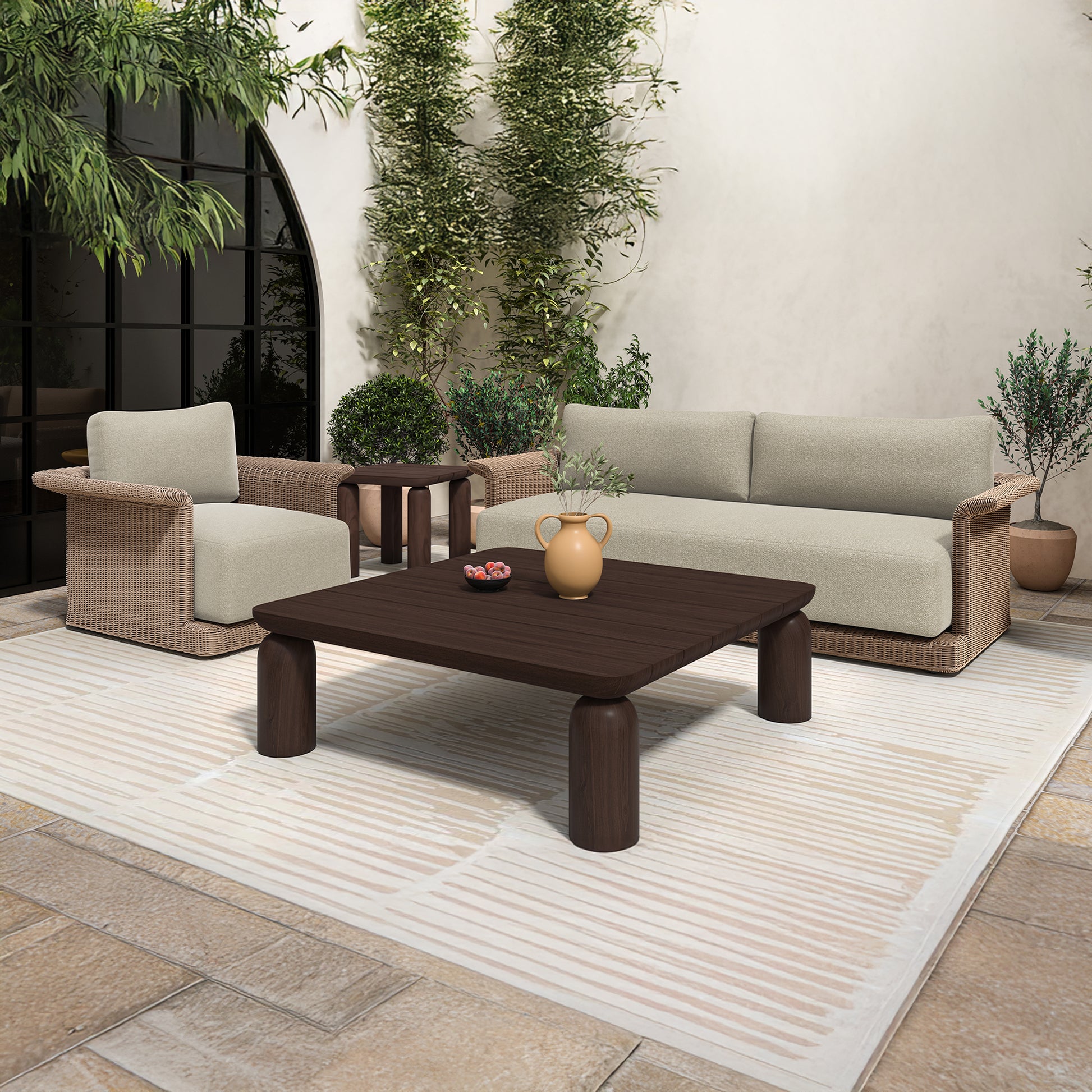 Meredith Outdoor Accent Chair Beige by Moe's Home Collection - view 4