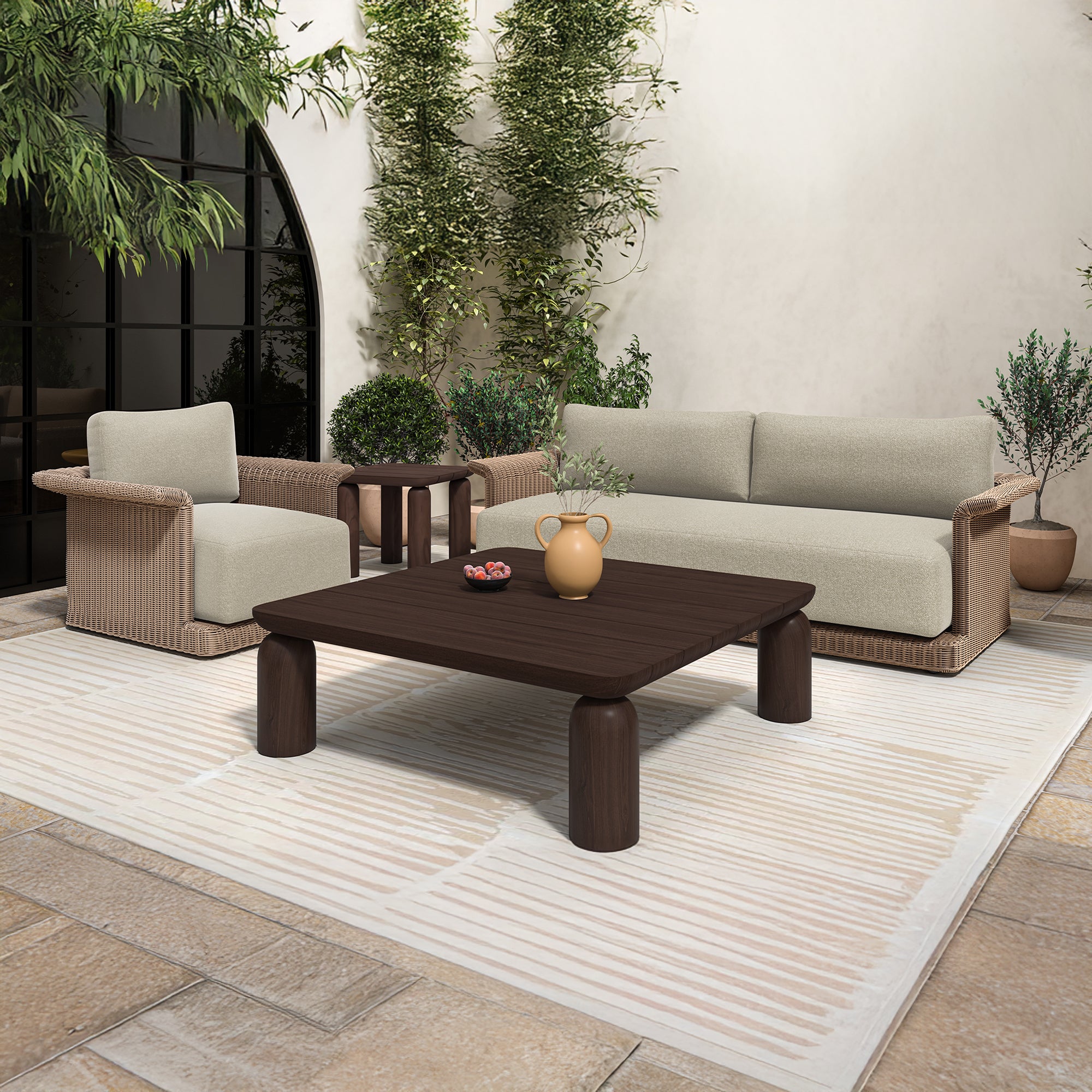 Meredith Outdoor Accent Chair Beige by Moe's Home Collection - view 4
