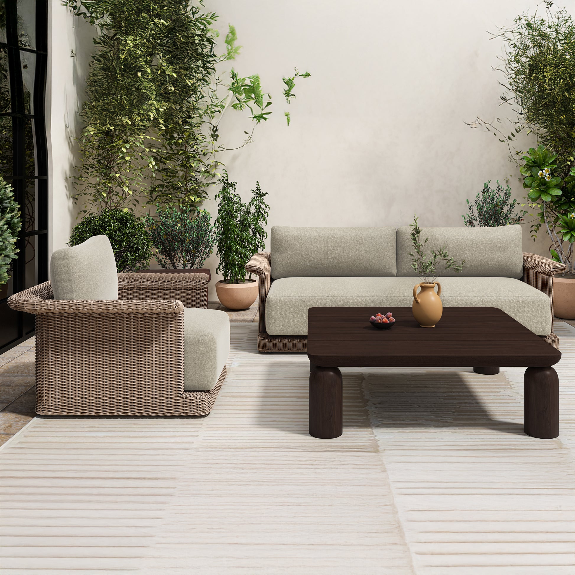 Meredith Outdoor Sofa Beige by Moe's Home Collection - view 3
