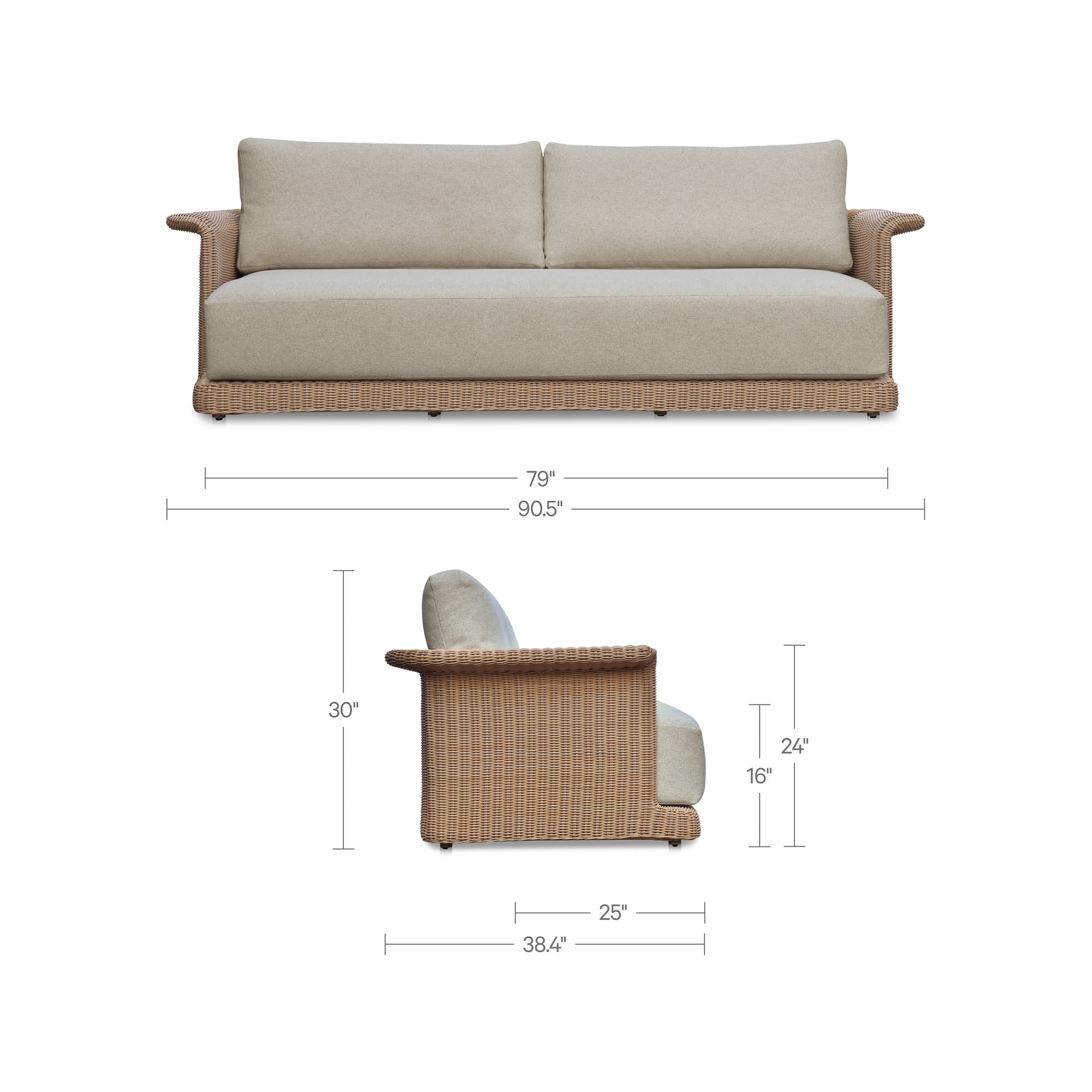 Meredith Outdoor Sofa Beige by Moe's Home Collection - view 5