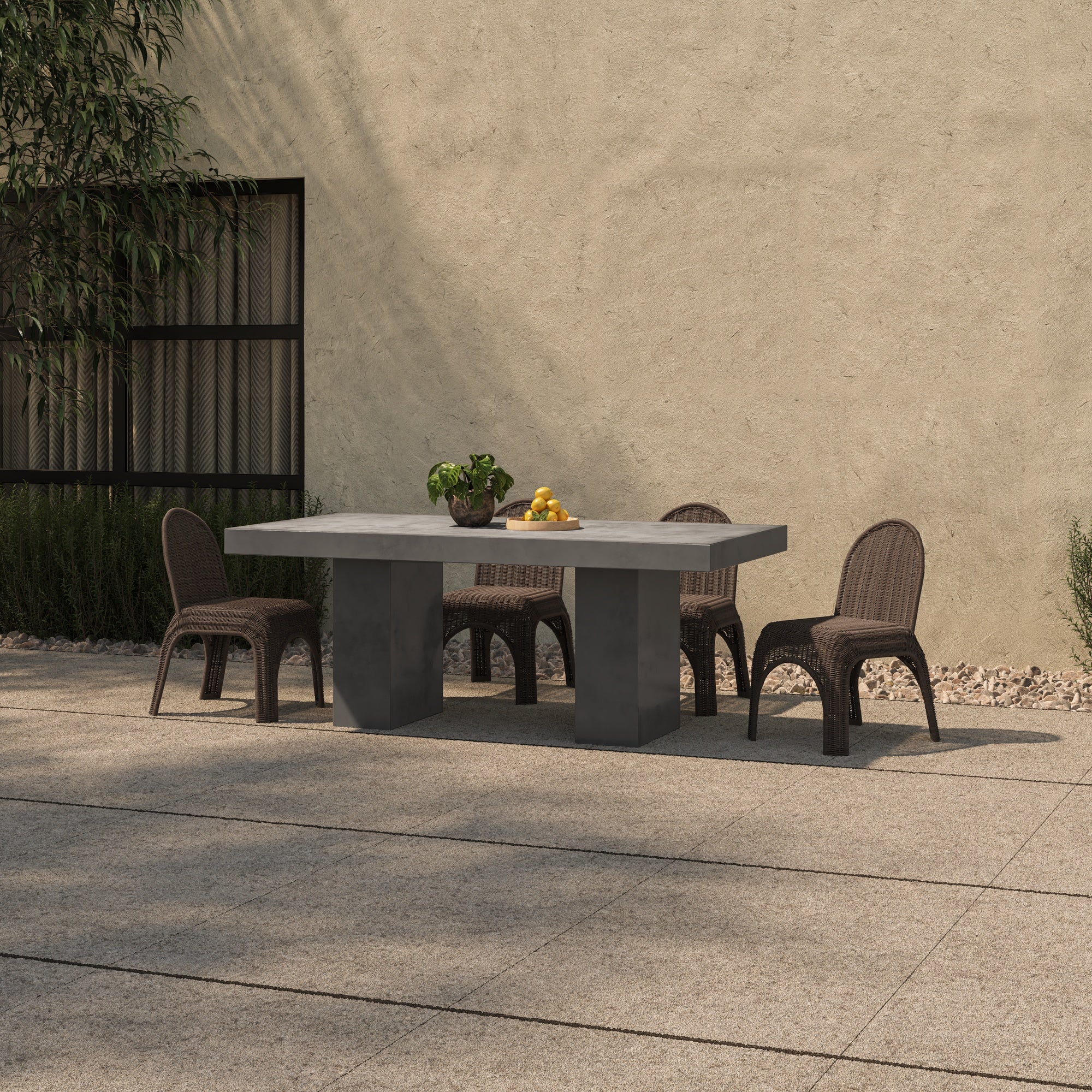 Kendall Outdoor Dining Chair Brown-Set of Two by Moe's Home Collection - view 2