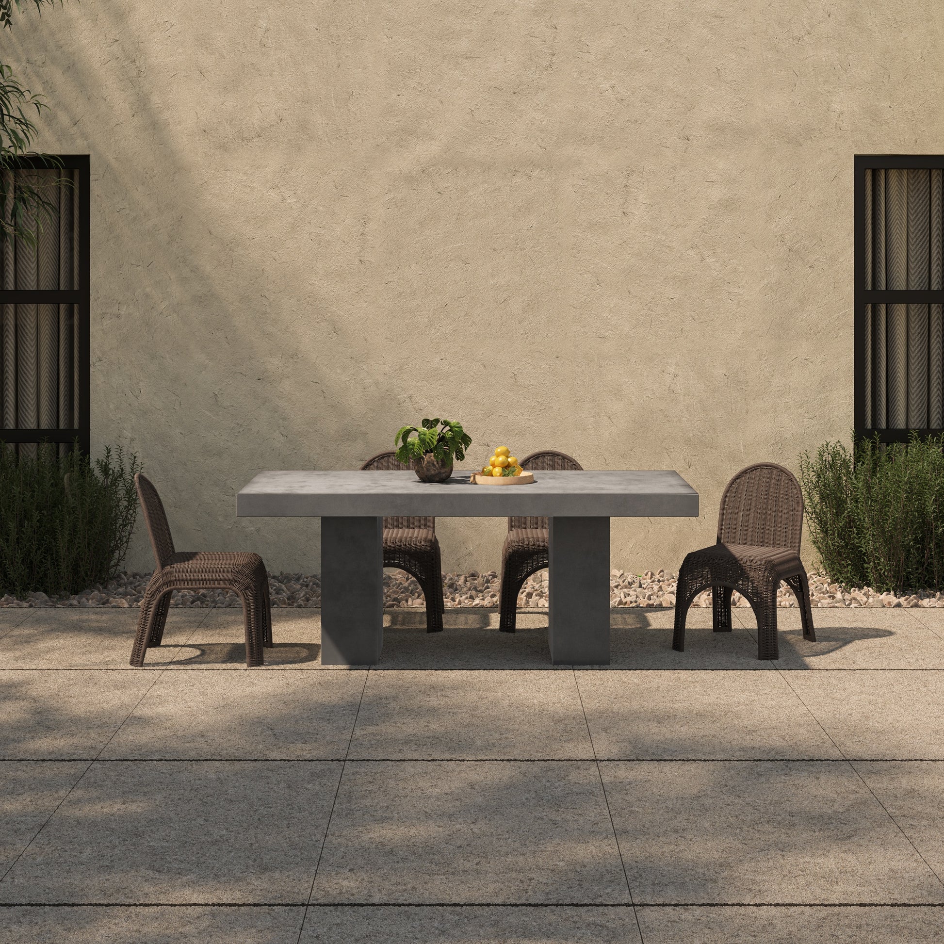 Kendall Outdoor Dining Chair Brown-Set of Two by Moe's Home Collection - view 3