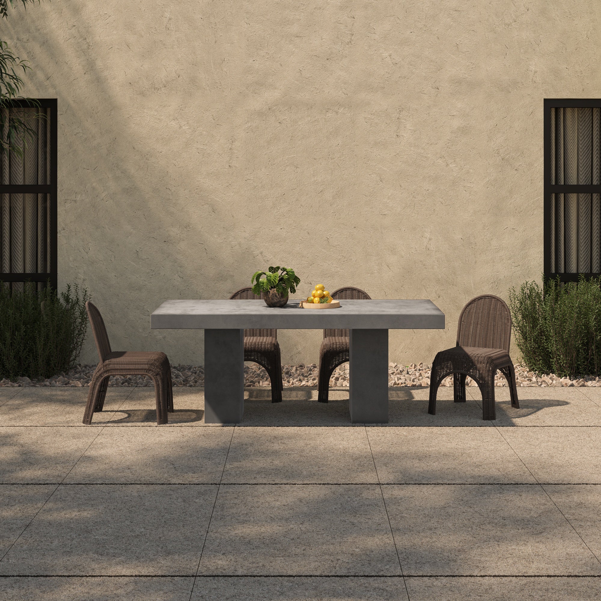 Kendall Outdoor Dining Chair Brown-Set of Two by Moe's Home Collection - view 3
