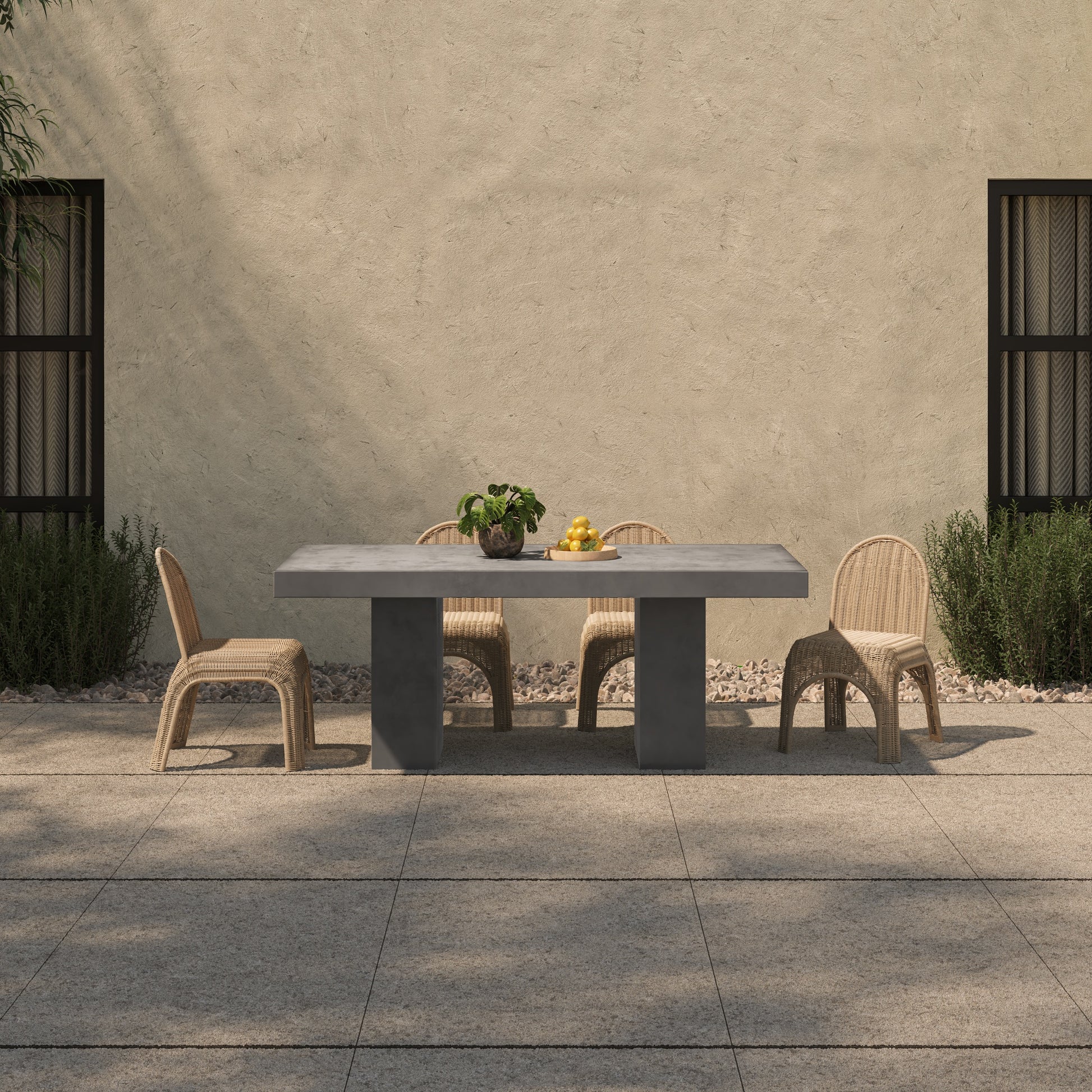 Kendall Outdoor Dining Chair Natural-Set of Two by Moe's Home Collection - view 3