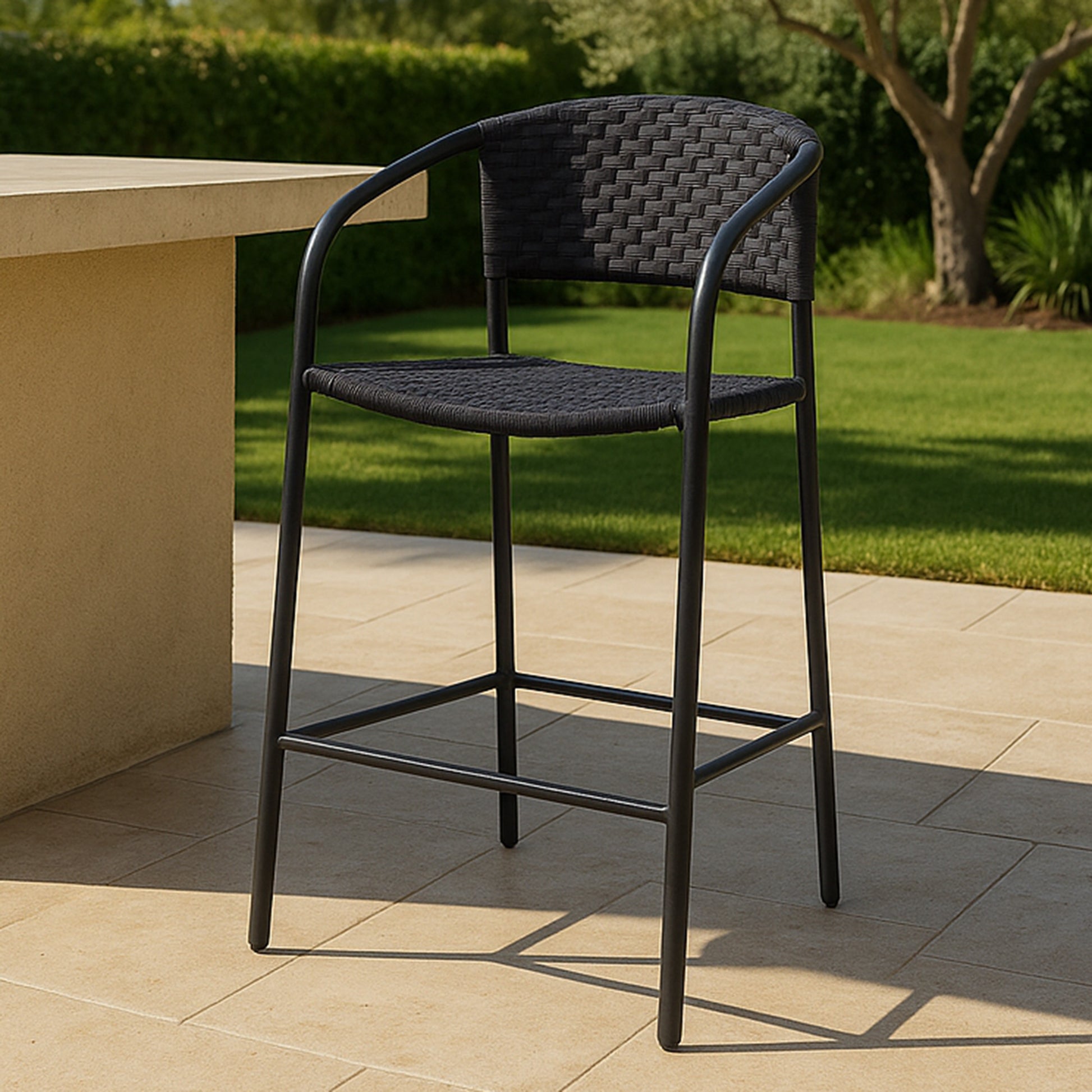 Zola Outdoor Bar Stool Dark Brown by Moe's Home Collection - view 2