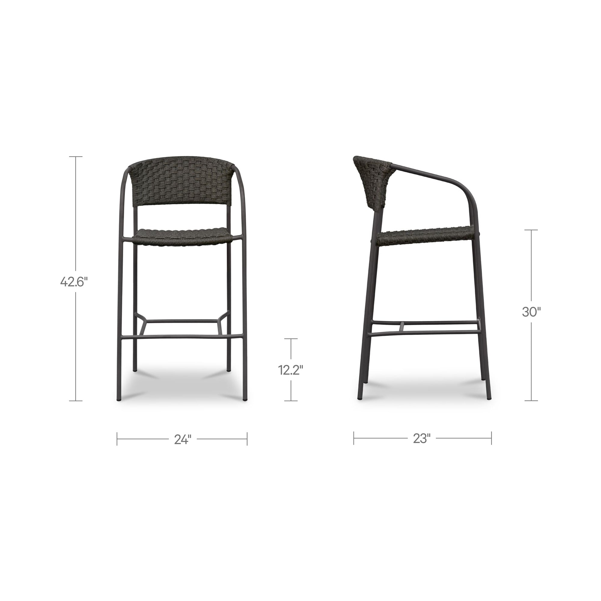 Zola Outdoor Bar Stool Dark Brown by Moe's Home Collection - view 4