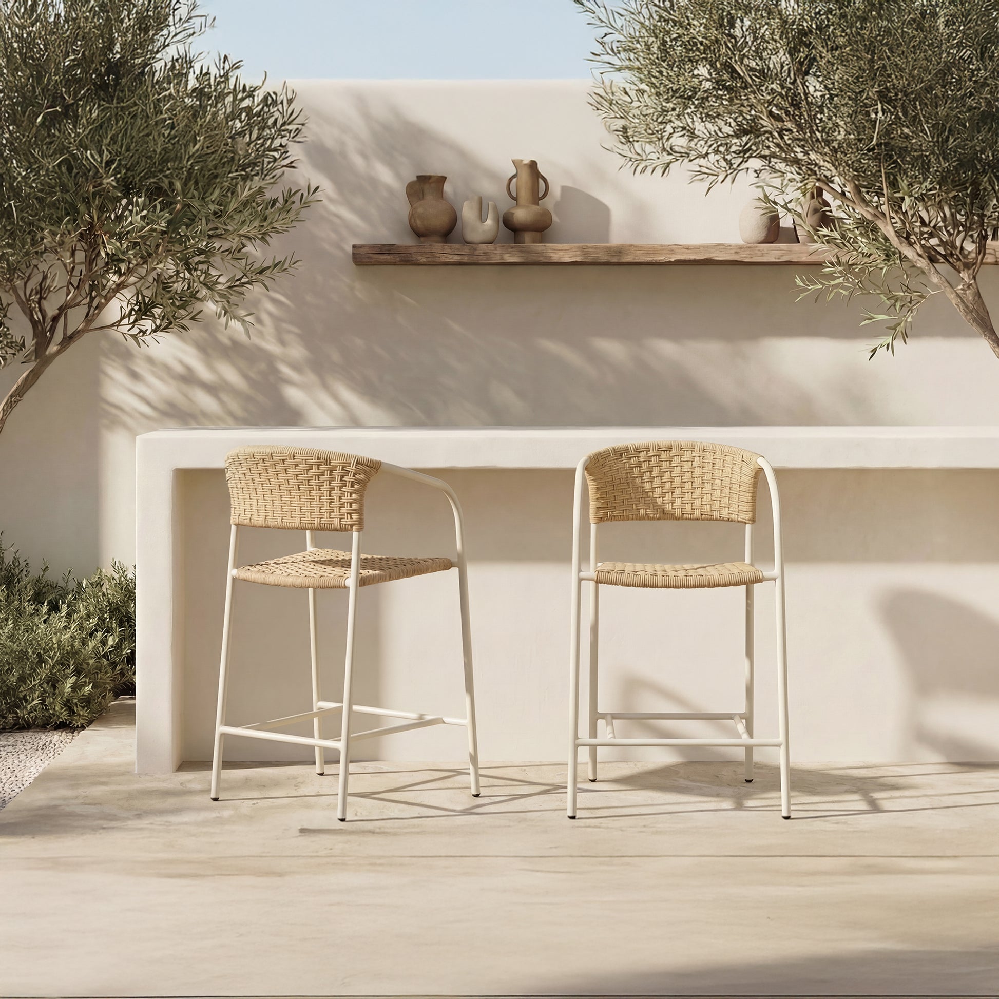 Zola Outdoor Bar Stool Natural by Moe's Home Collection - view 3