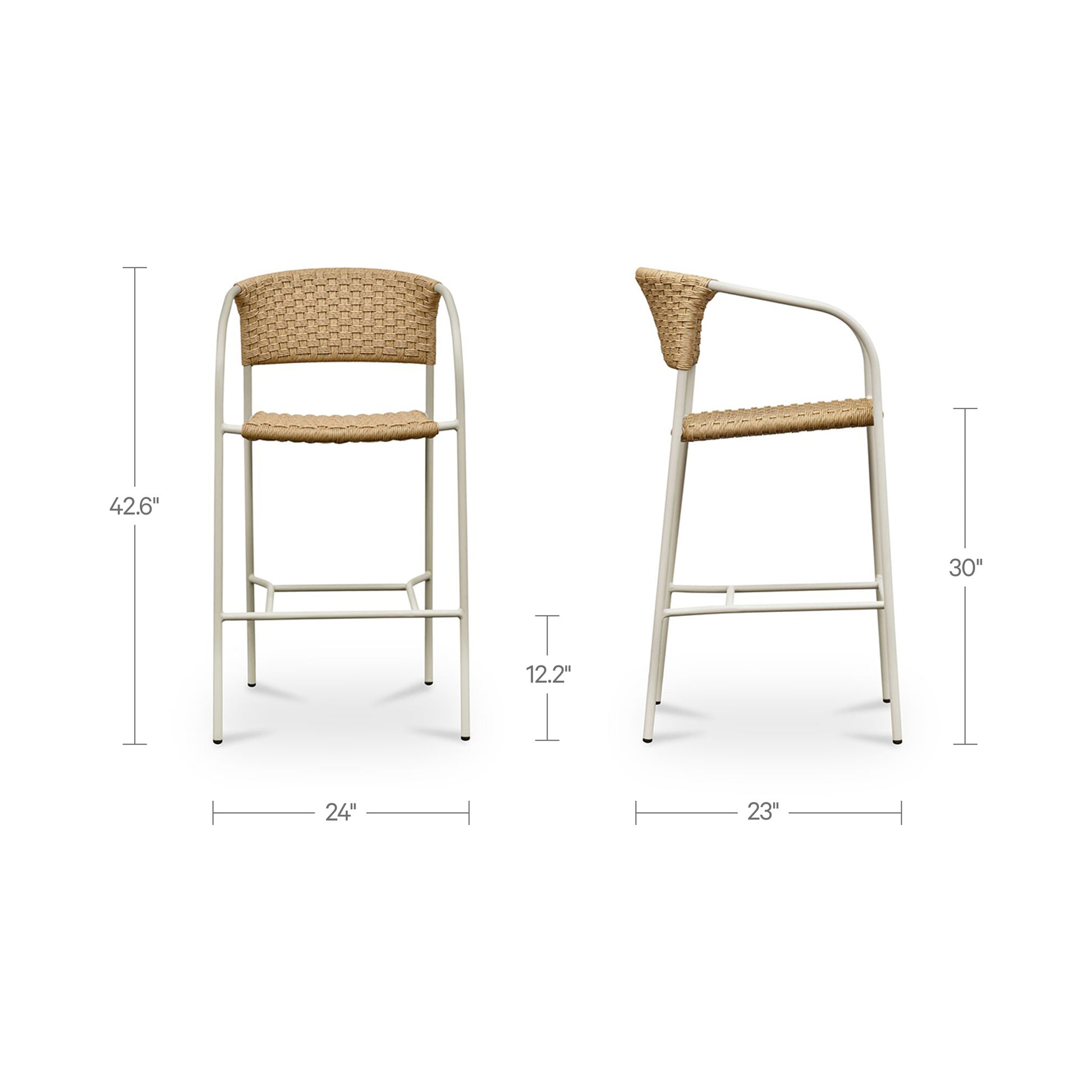 Zola Outdoor Bar Stool Natural by Moe's Home Collection - view 4