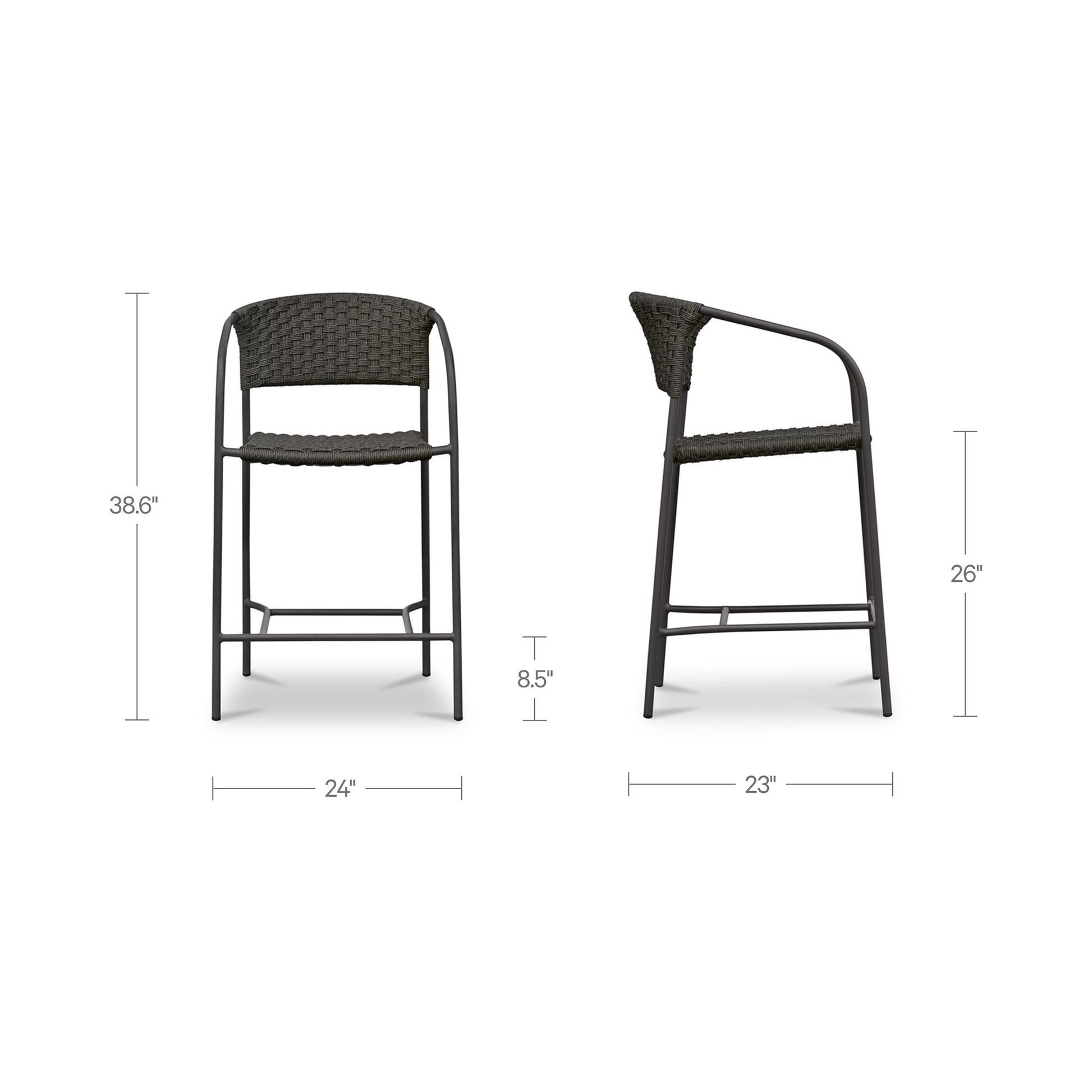Zola Outdoor Counter Chair Dark Brown by Moe's Home Collection - view 4