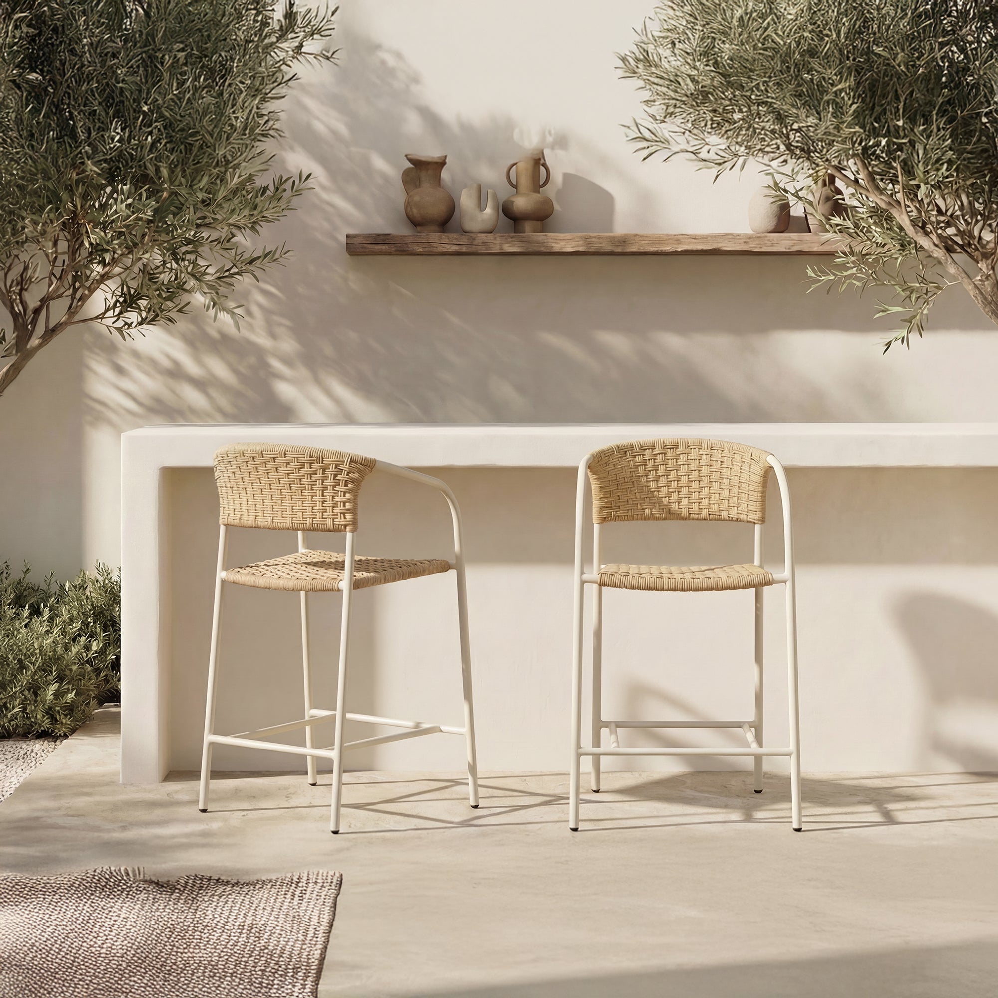Zola Outdoor Counter Chair Natural by Moe's Home Collection - view 3
