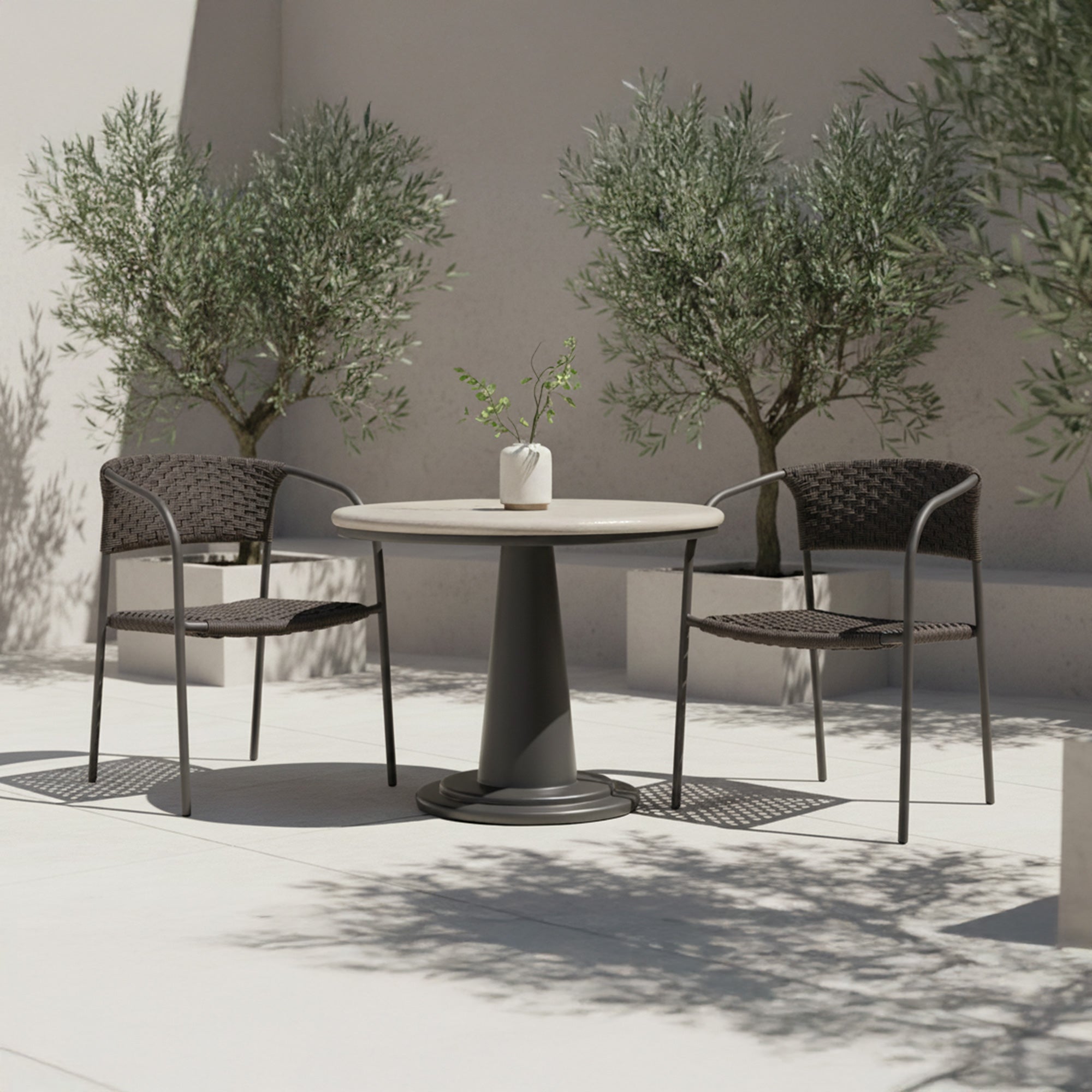 Zola Outdoor Dining Chair Dark Brown-Set Of Two by Moe's Home Collection - view 2