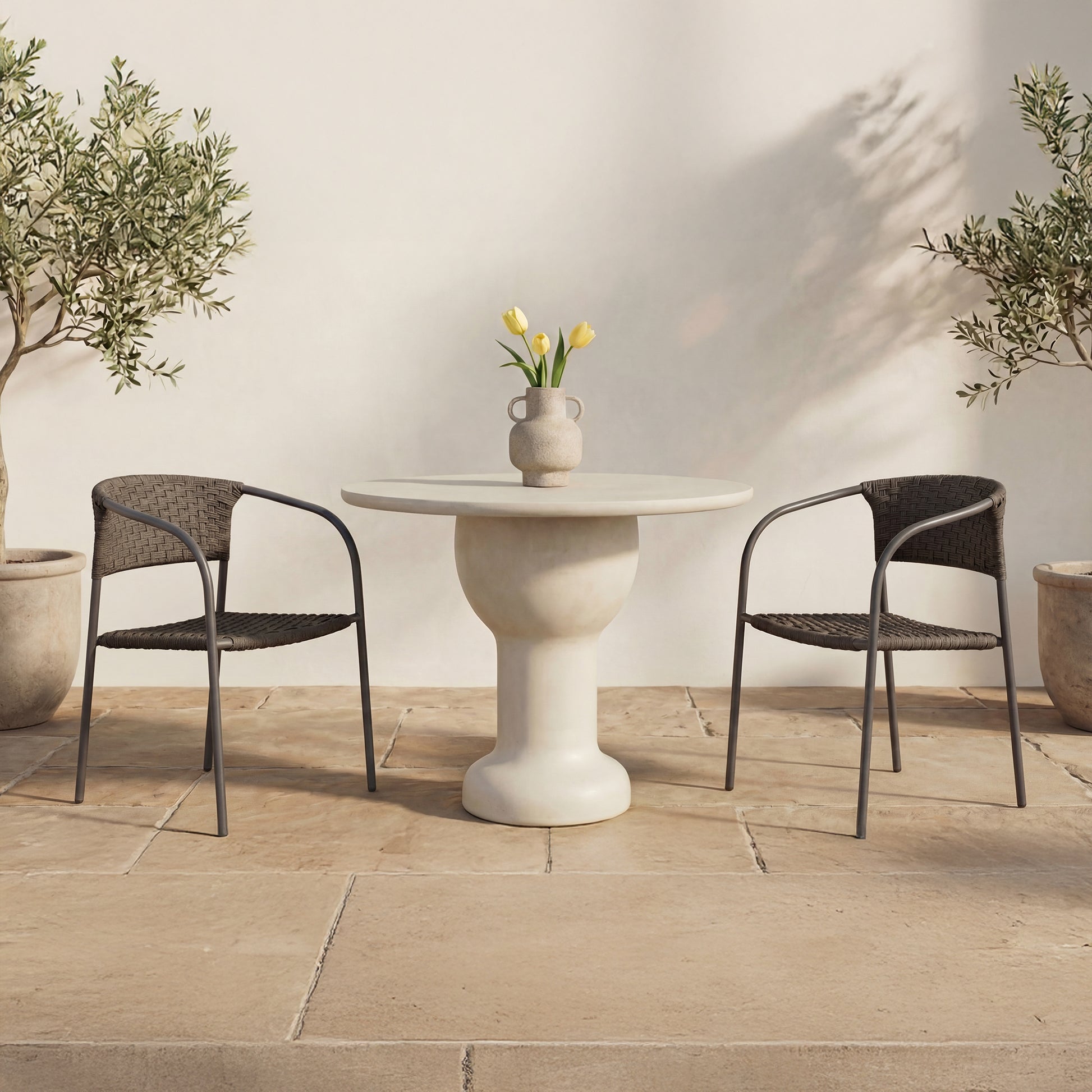 Zola Outdoor Dining Chair Dark Brown-Set Of Two by Moe's Home Collection - view 3