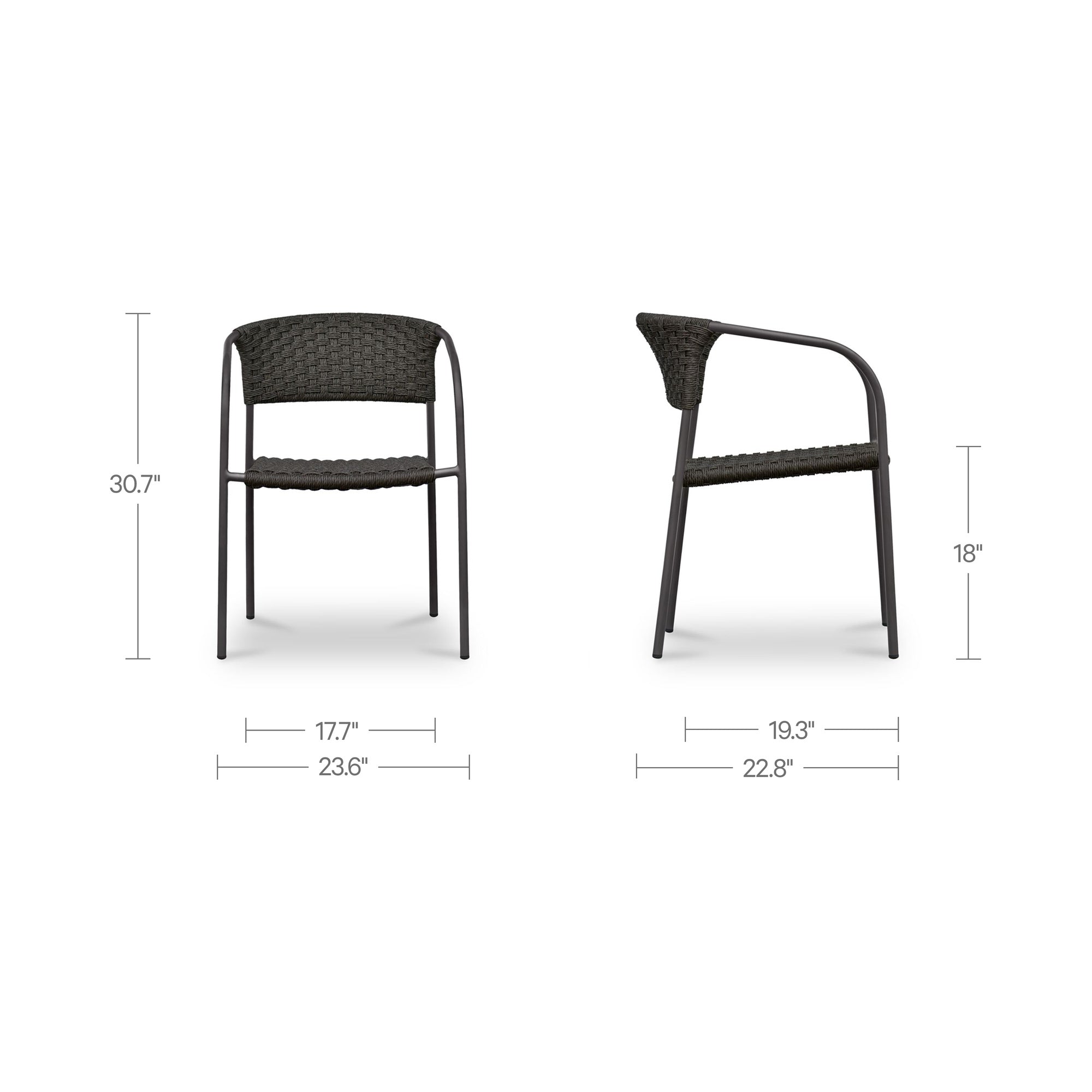 Zola Outdoor Dining Chair Dark Brown-Set Of Two by Moe's Home Collection - view 4