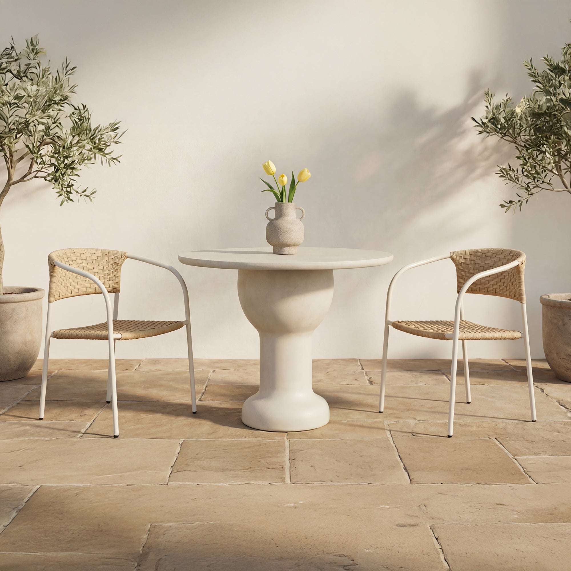 Zola Outdoor Dining Chair Natural-Set Of Two by Moe's Home Collection - view 3