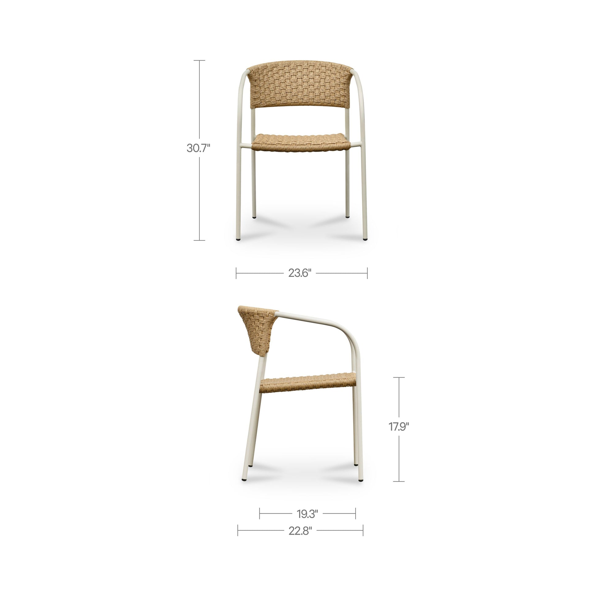 Zola Outdoor Dining Chair Natural-Set Of Two by Moe's Home Collection - view 4