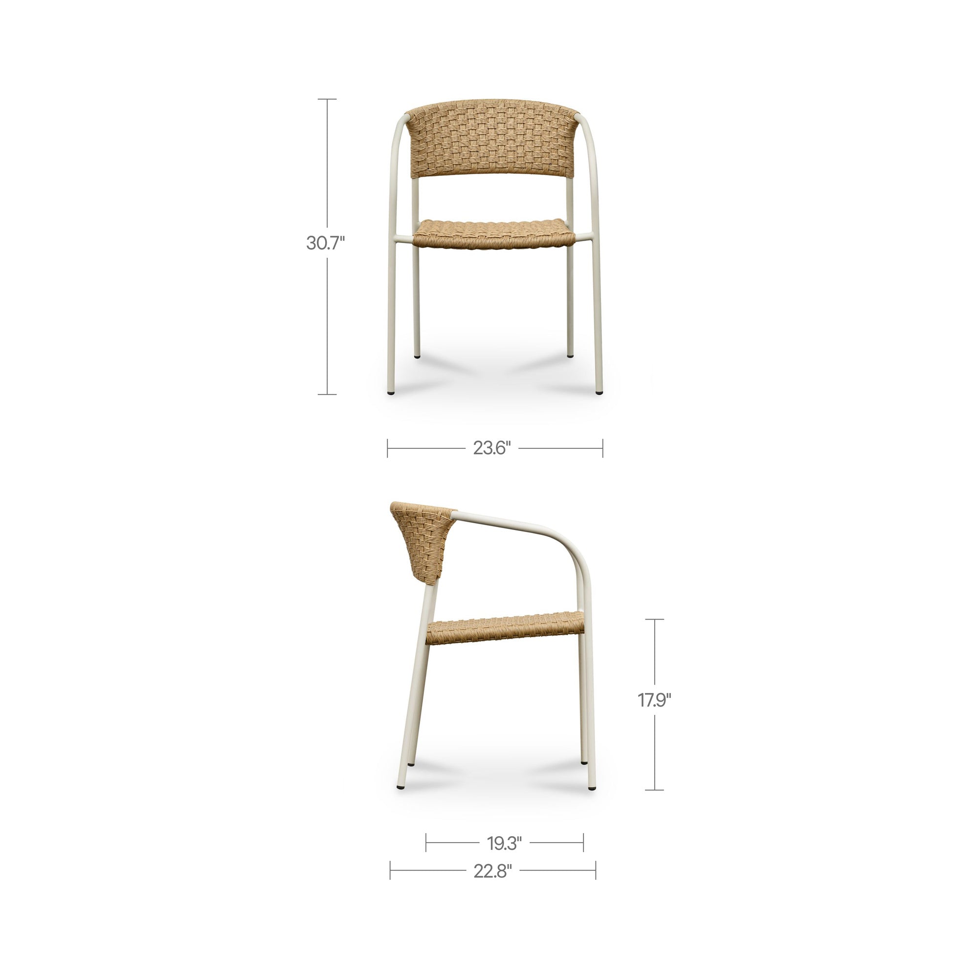 Zola Outdoor Dining Chair Natural-Set Of Two by Moe's Home Collection - view 4