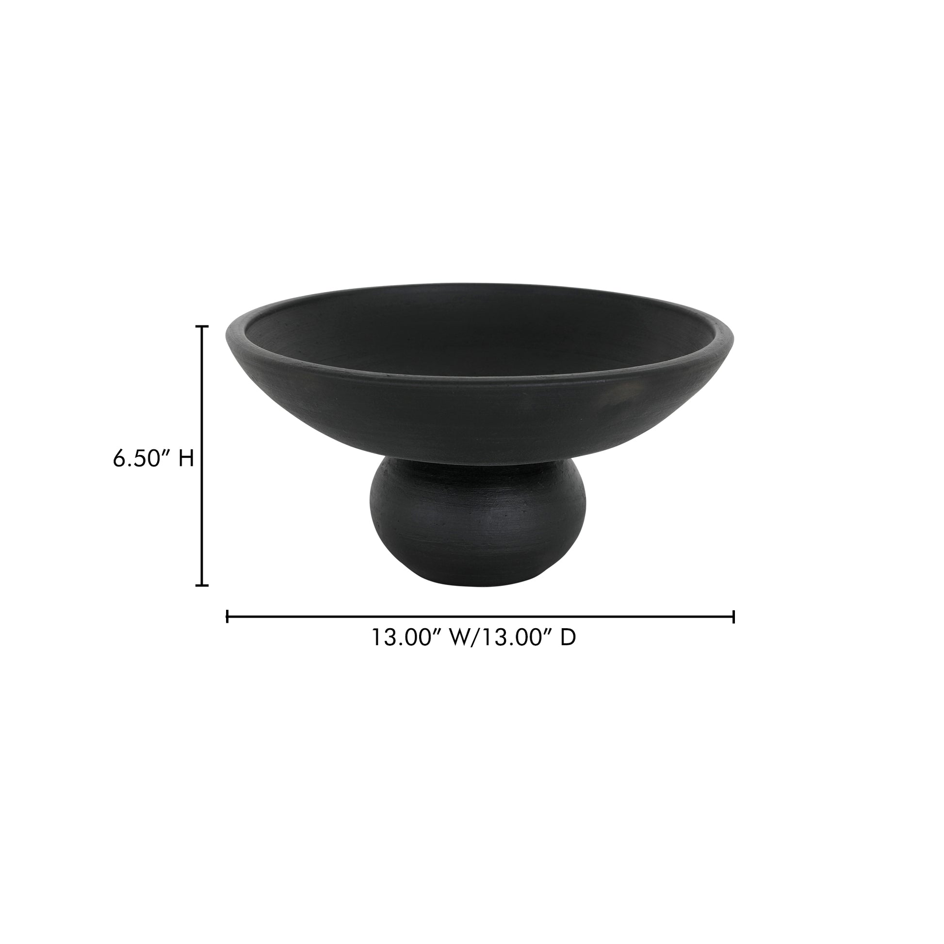 Asha Decorative Bowl Black Terracotta by Moe's Home Collection - view 4