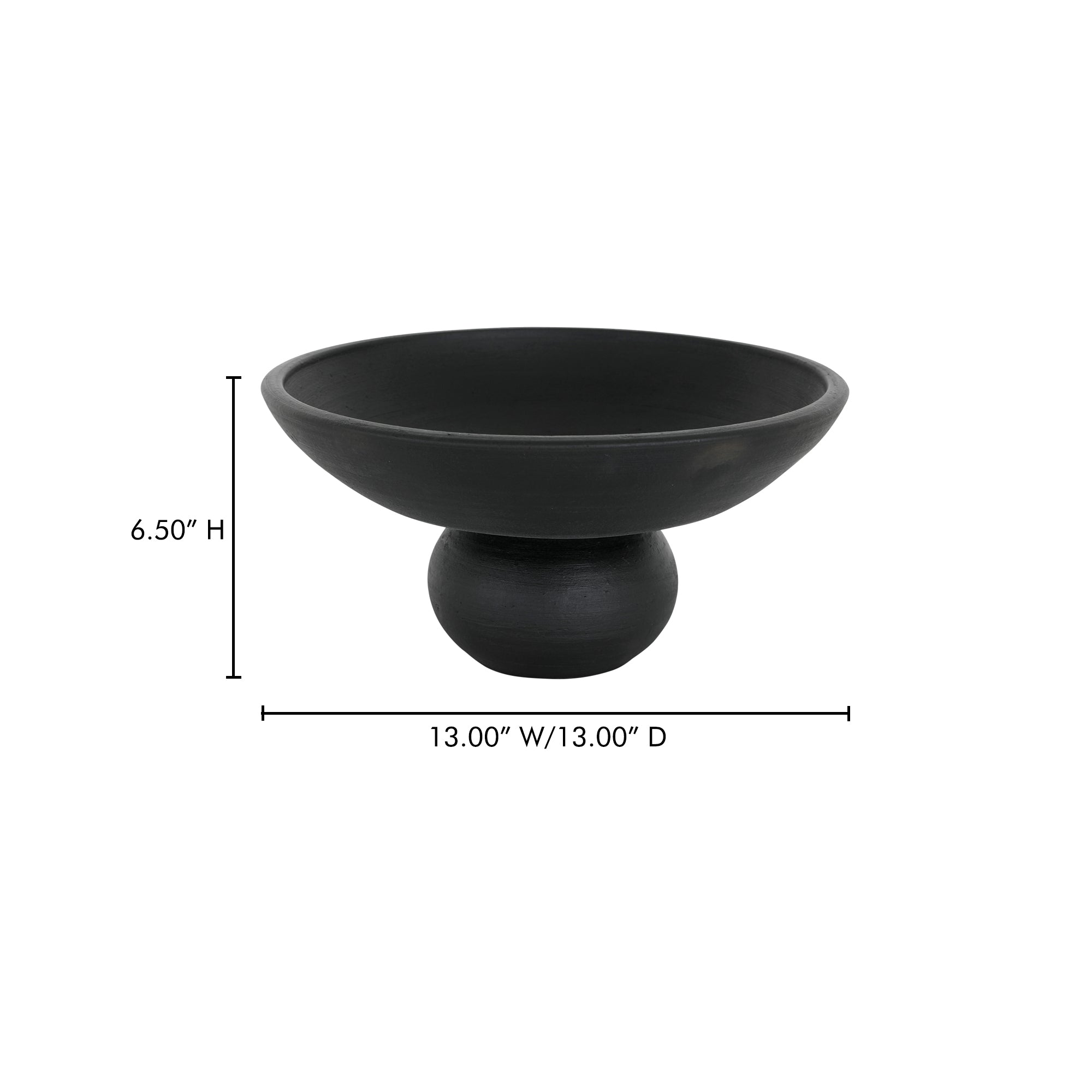 Asha Decorative Bowl Black Terracotta by Moe's Home Collection - view 4