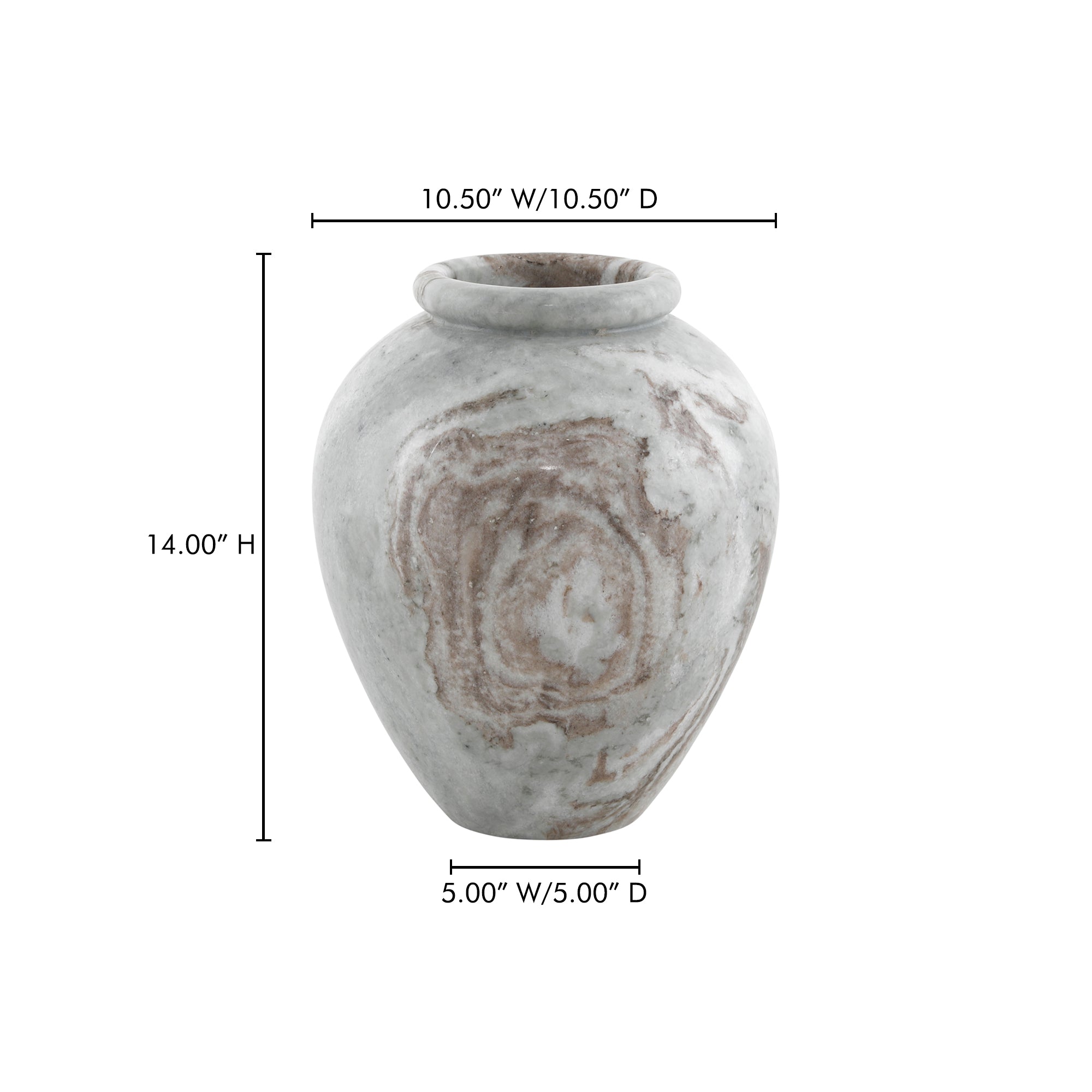 Didion Vase Torrento Marble by Moe's Home Collection - view 2