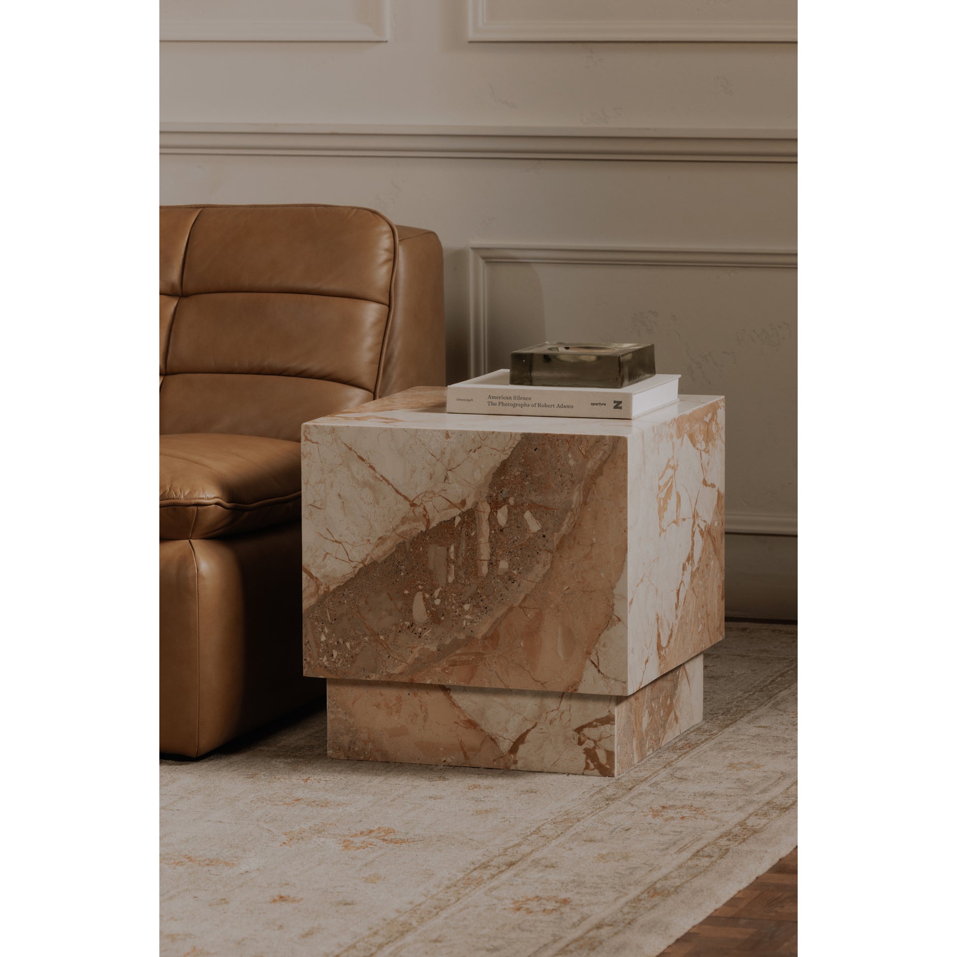 Layla Side Table Breccia Marble by Moe's Home Collection - view 3
