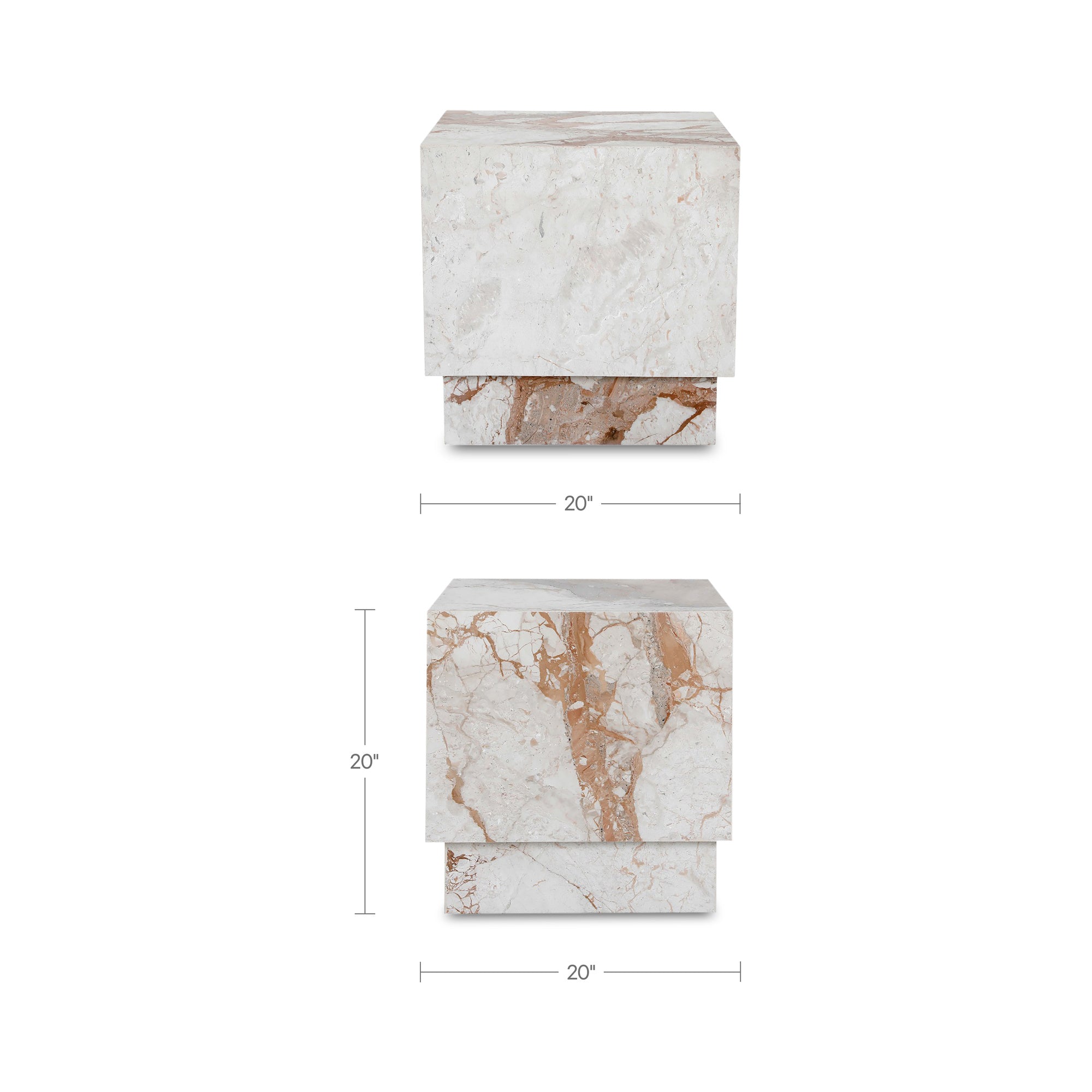 Layla Side Table Breccia Marble by Moe's Home Collection - view 5