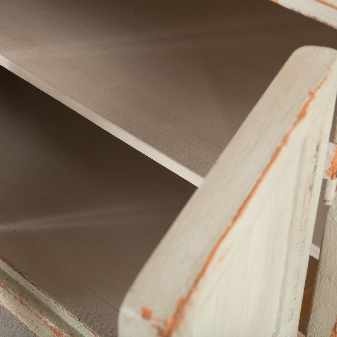 Vintage Solid Wood China Cabinet Hutch with Glass Doors