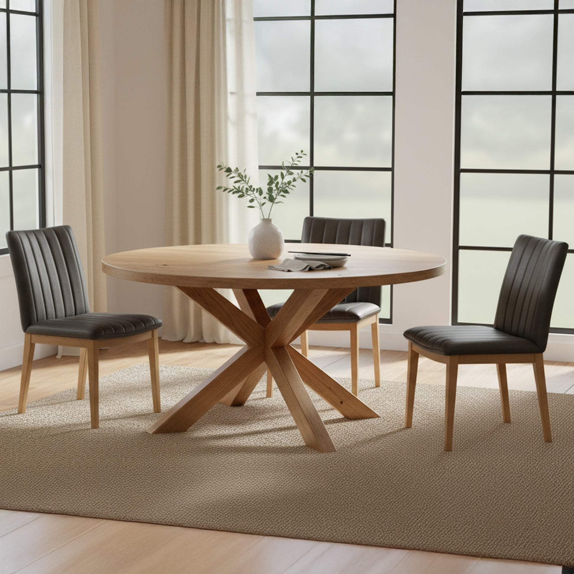 Demi Dining Chair Brown Leather-Set of Two by Moe's Home Collection - view 2