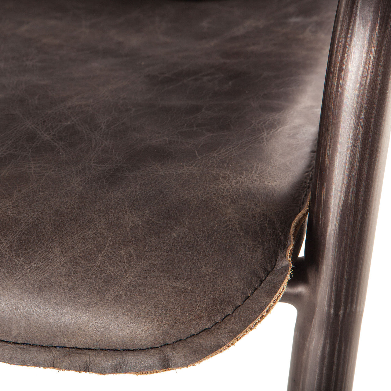 Portofino 22" Bar Chair in Antique Ebony Leather