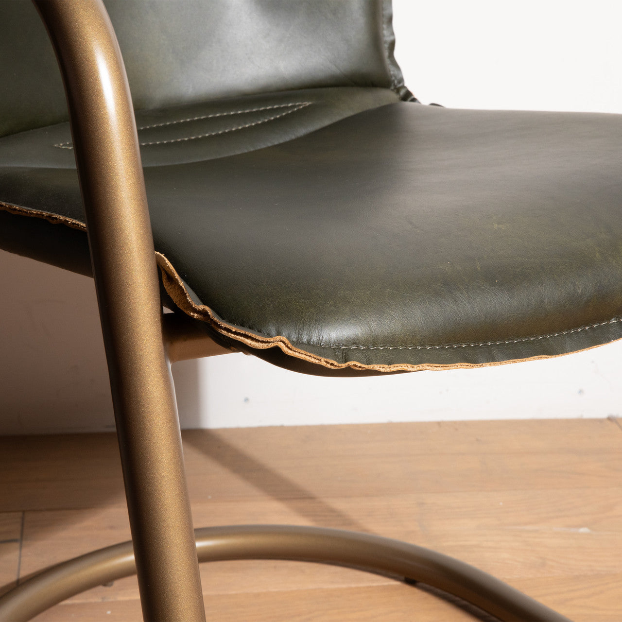 Portofino 22" Bar Chair in Emerald Green Leather