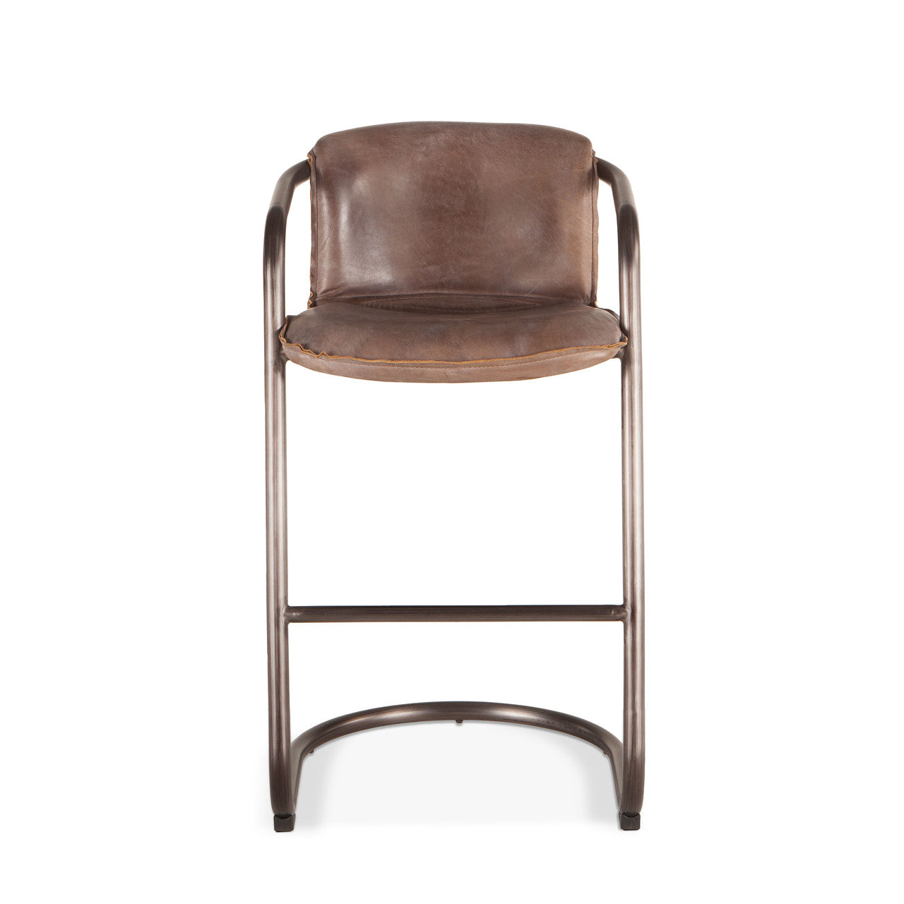 Portofino 22" Bar Chair in Jet Brown Leather
