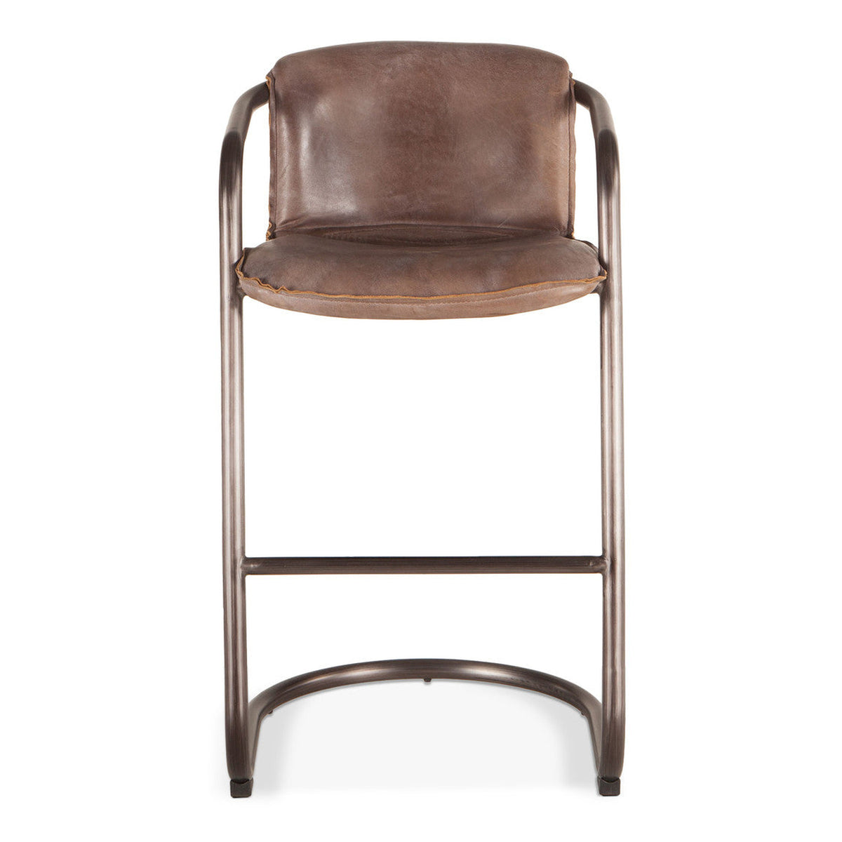 Portofino 22" Bar Chair in Jet Brown Leather
