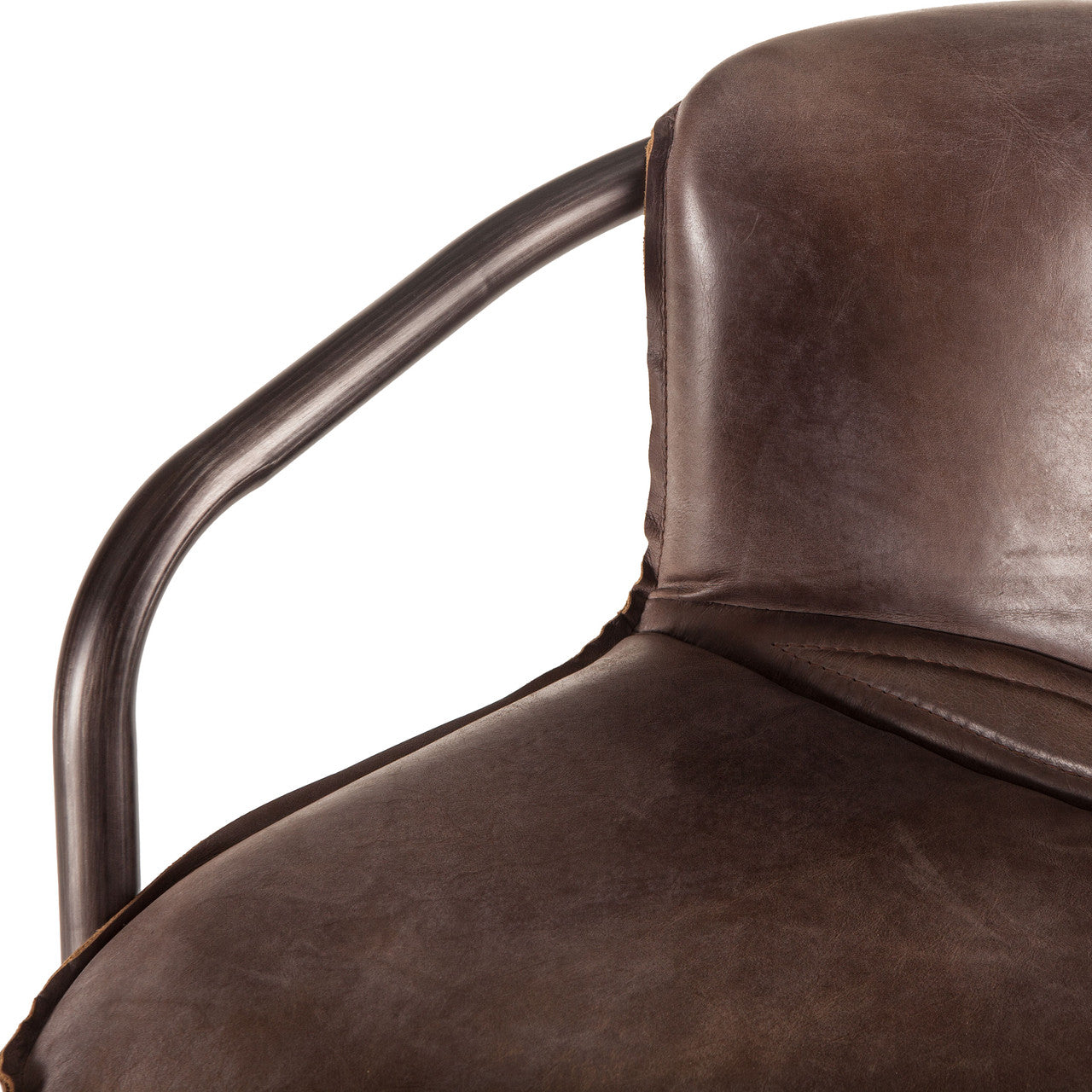 Portofino 22" Bar Chair in Jet Brown Leather